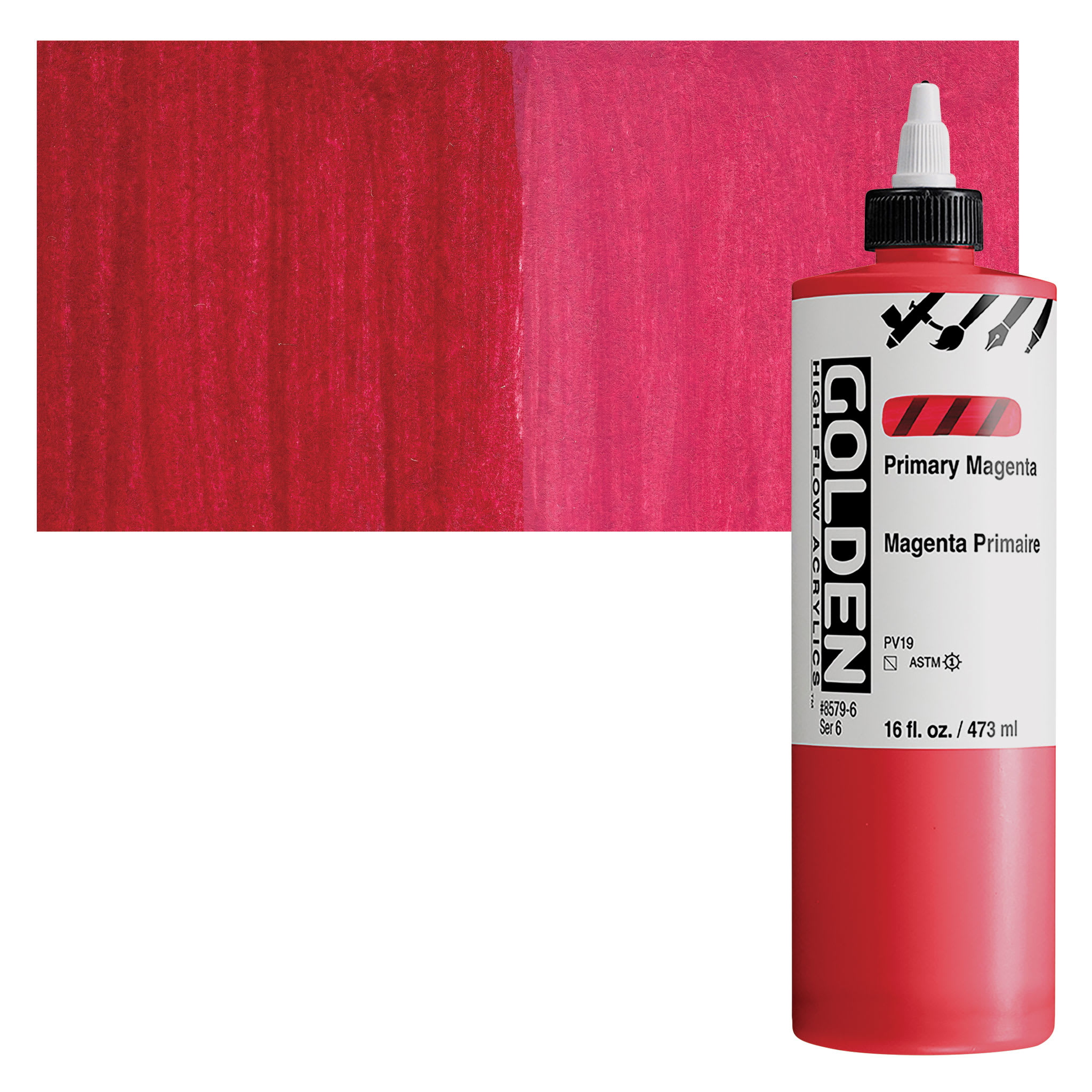 Golden High Flow Acrylics - Primary Magenta, 16 oz bottle
