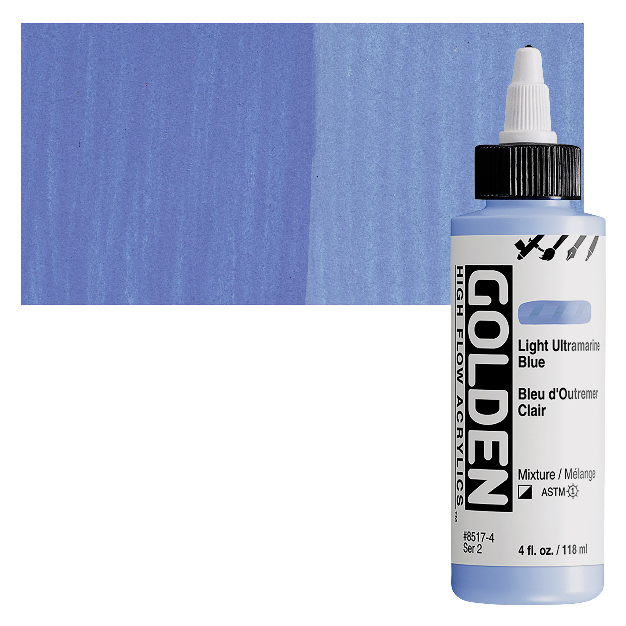 Golden High Flow Acrylics - Light Ultramarine Blue, 4 oz bottle