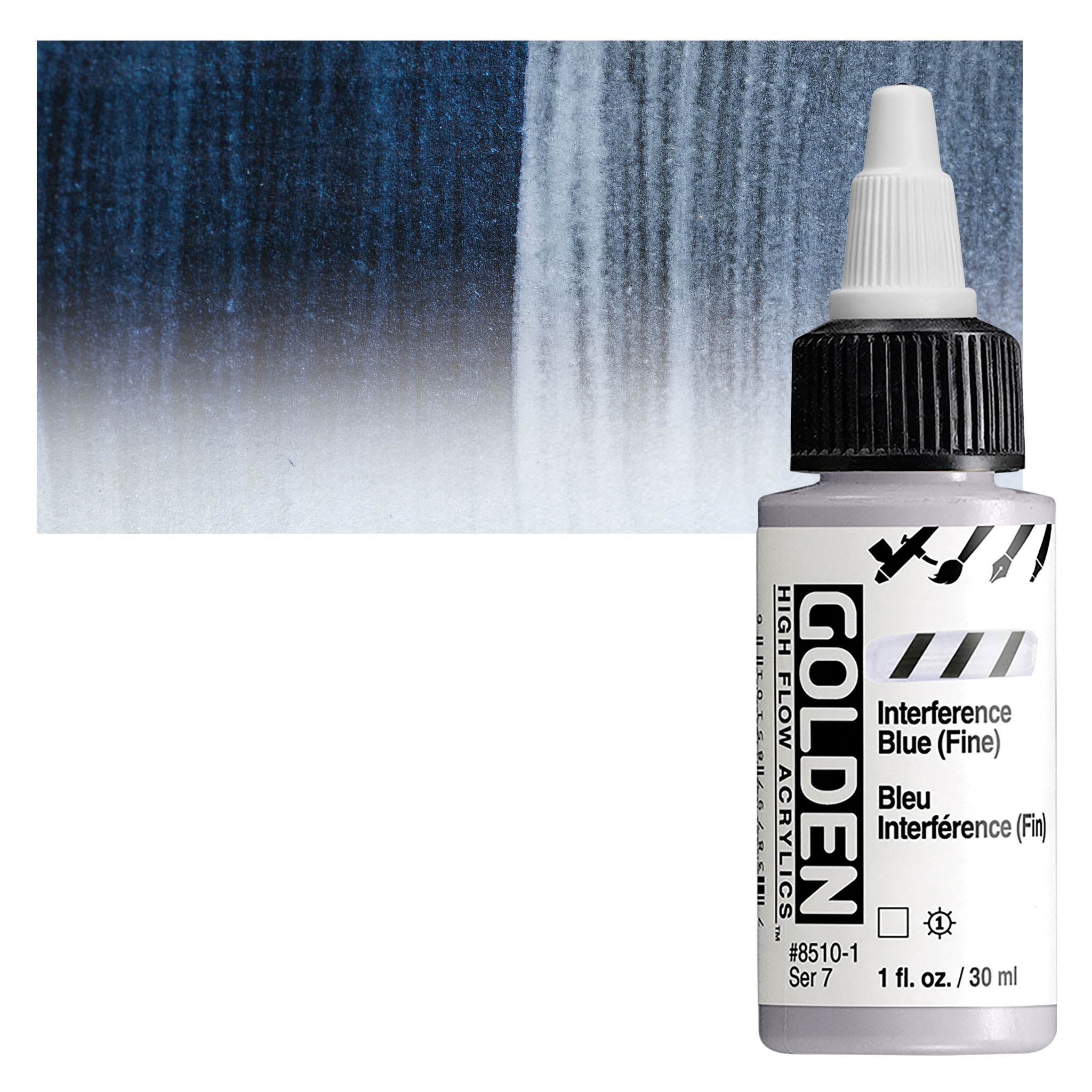 Golden High Flow Acrylics - Interference Blue (Fine), 1 oz bottle