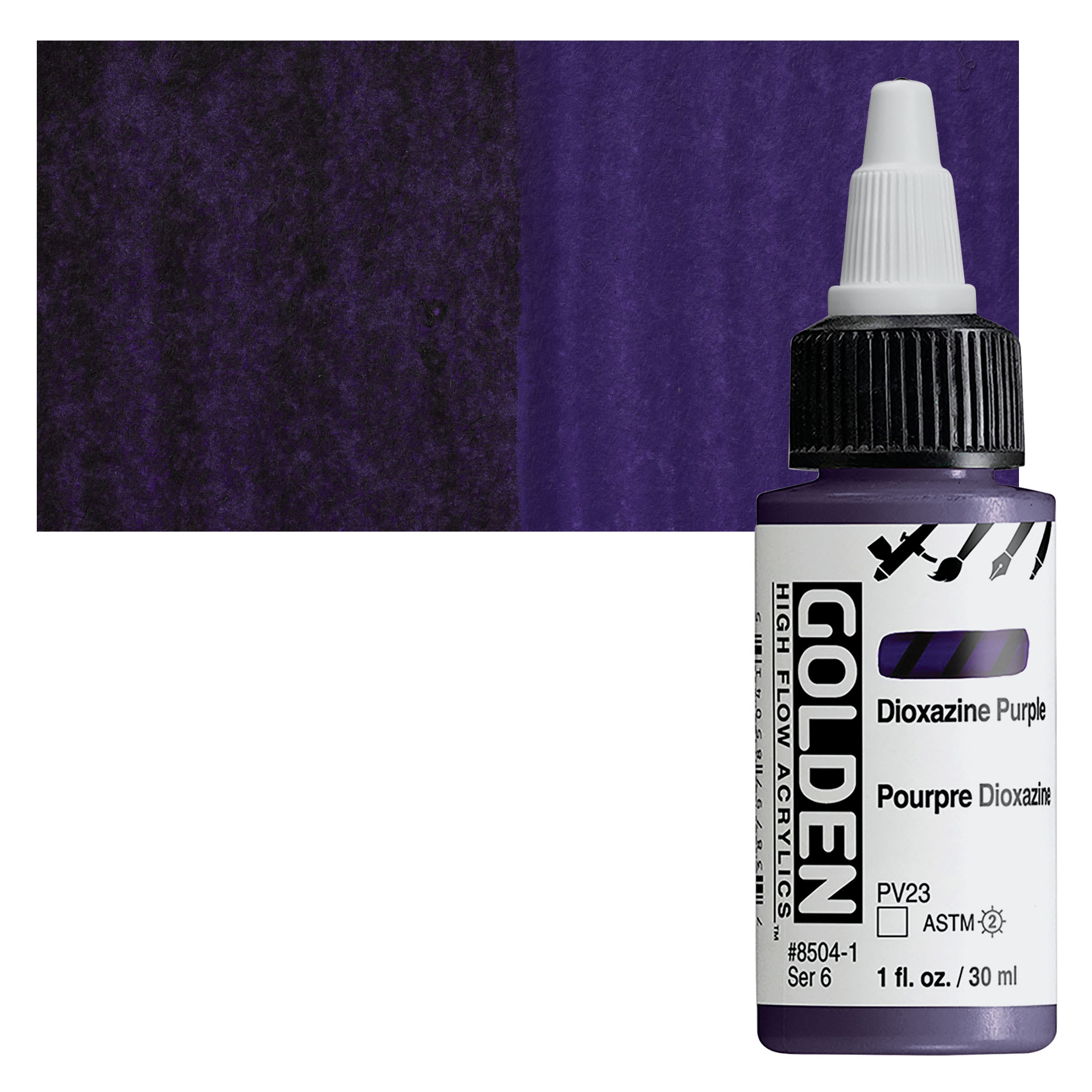 Golden High Flow Acrylics - Dioxazine Purple, 1 oz bottle