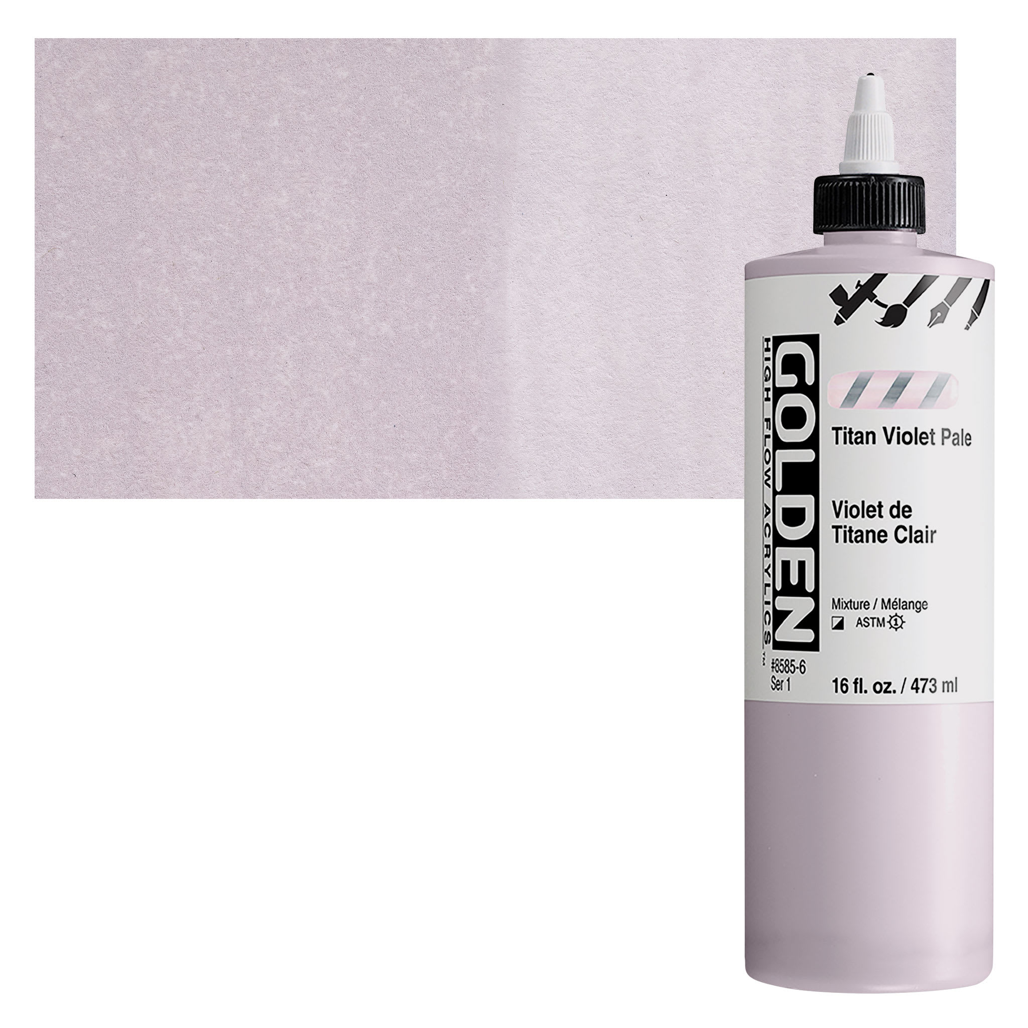 Golden High Flow Acrylics - Titan Violet Pale, 16 oz bottle