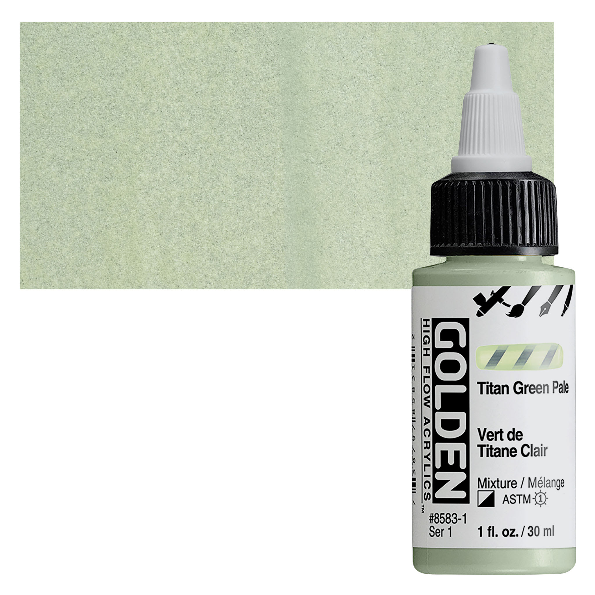 Golden High Flow Acrylics - Titan Green Pale, 1 oz bottle