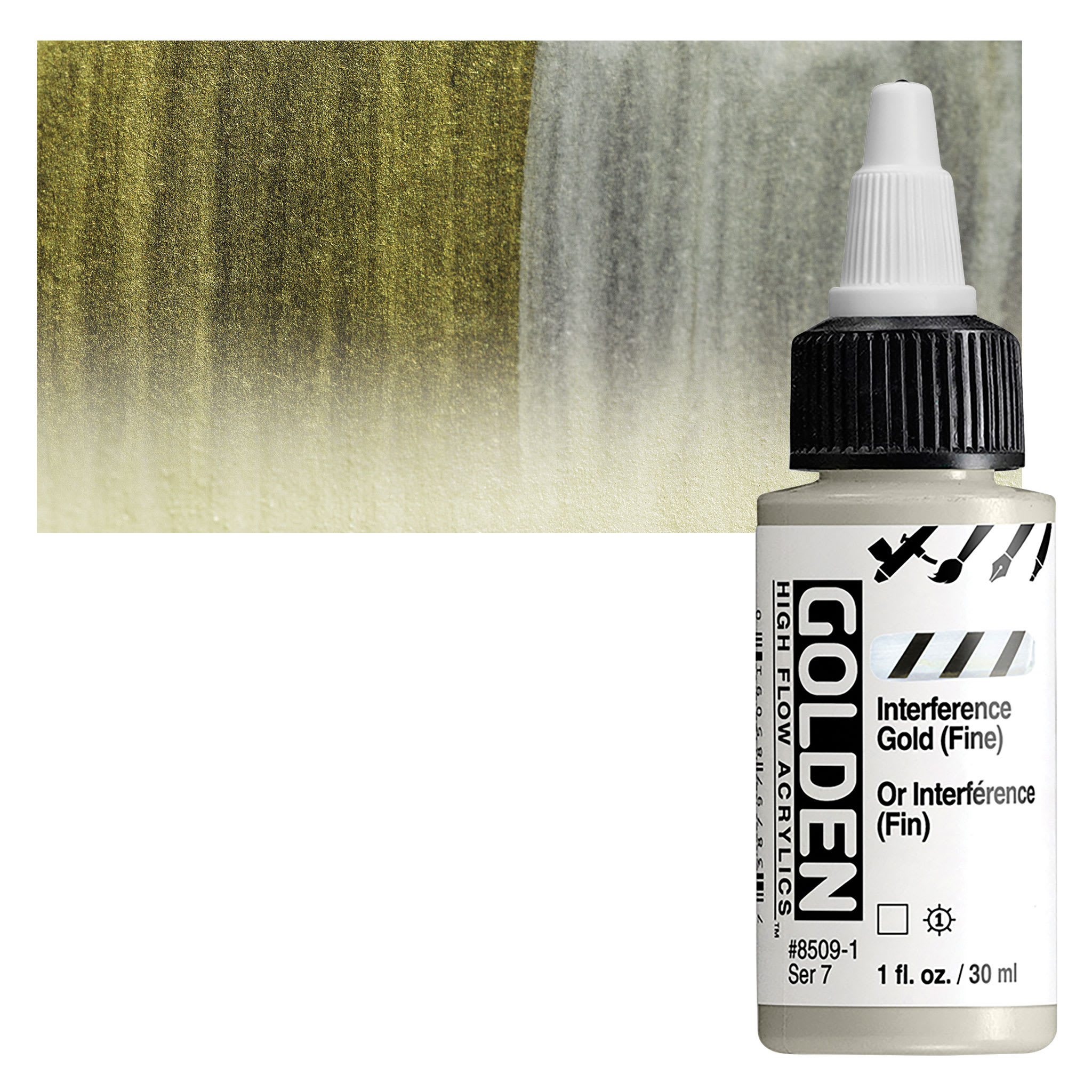 Golden High Flow Acrylics - Interference Gold (Fine), 1 oz bottle