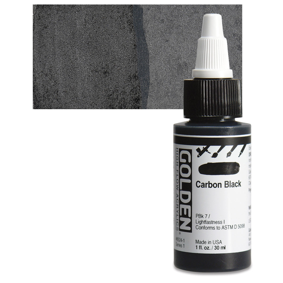 Golden® High Flow Acrylics, 1 oz Paint in Carbon Black