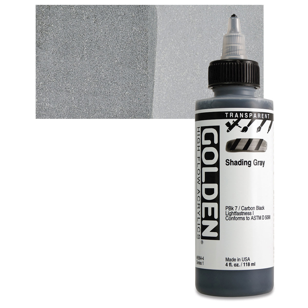 Golden High Flow Acrylics - Transparent Shading Gray, 4 oz bottle