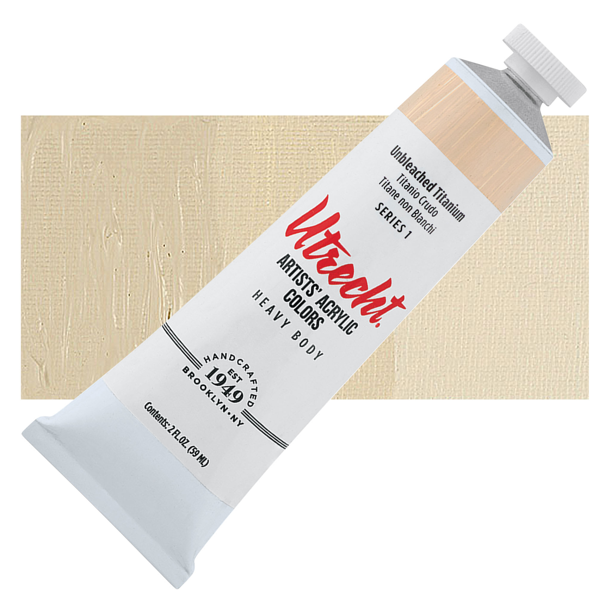 Utrecht Artists' Acrylic Paint - Unbleached Titanium, 2 oz tube