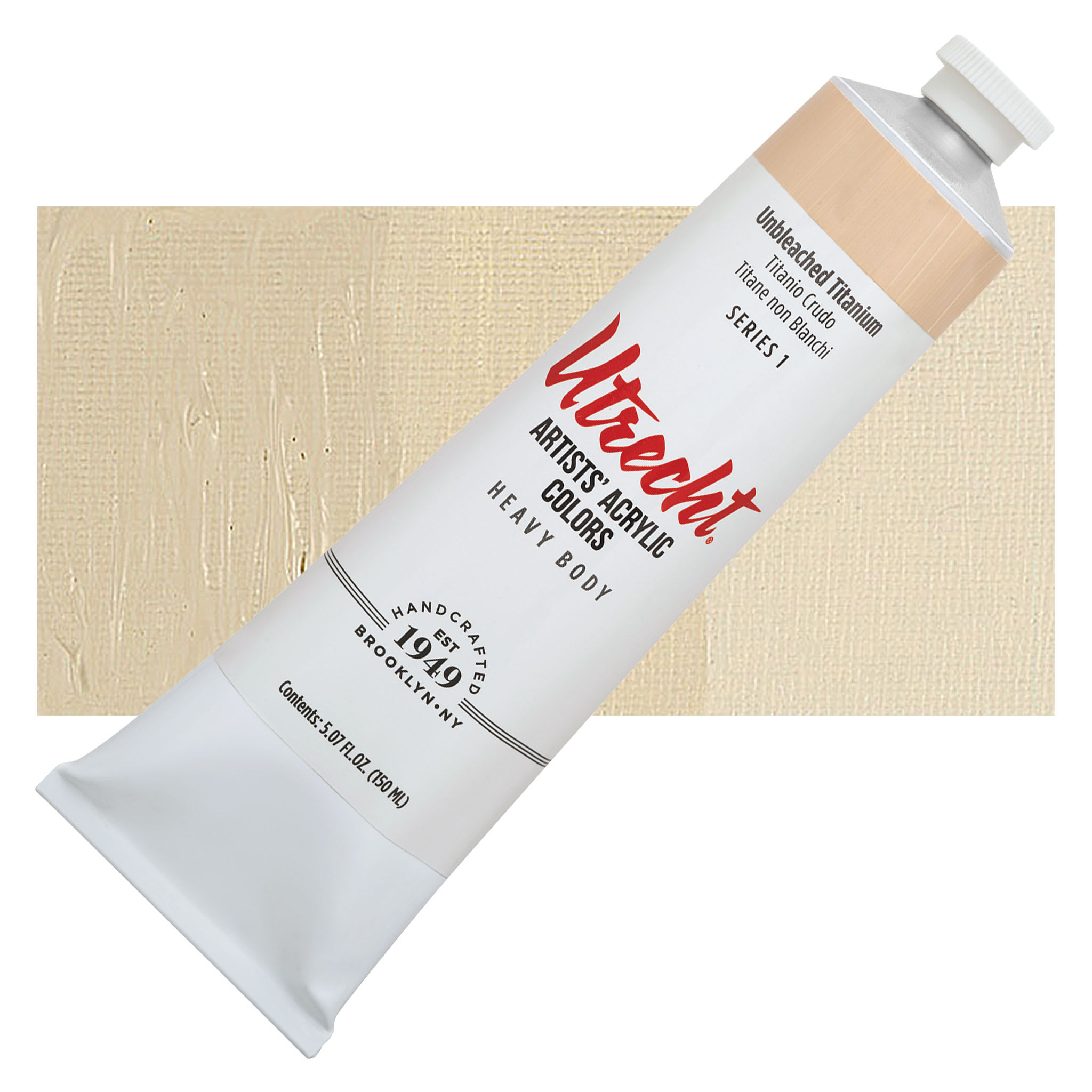 Utrecht Artists' Acrylic Paint - Unbleached Titanium, 5 oz tube