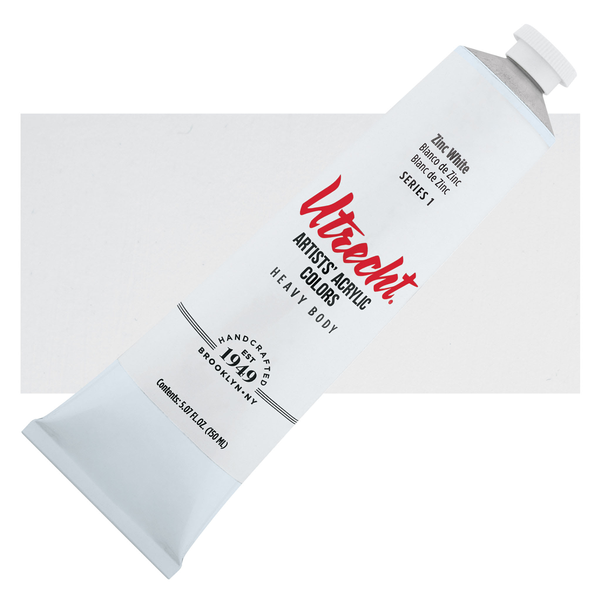 Utrecht Artists' Acrylic Paint - Zinc White, 5 oz Tube