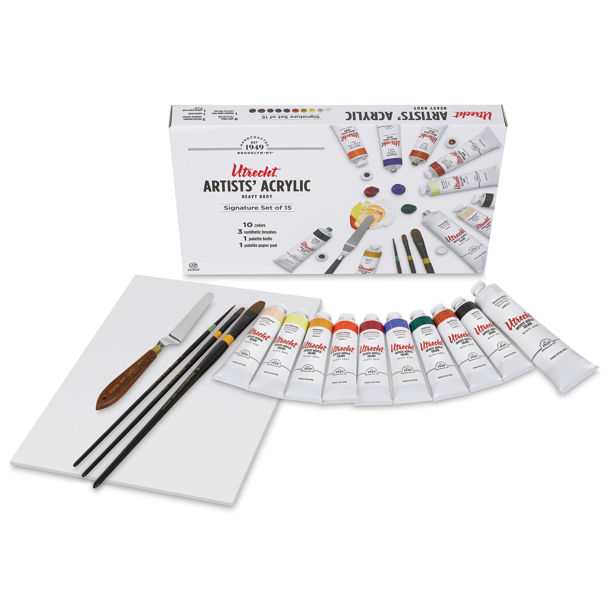 Utrecht Artists' Acrylic Paints - Set of 15, Signature Colors, 59 ml