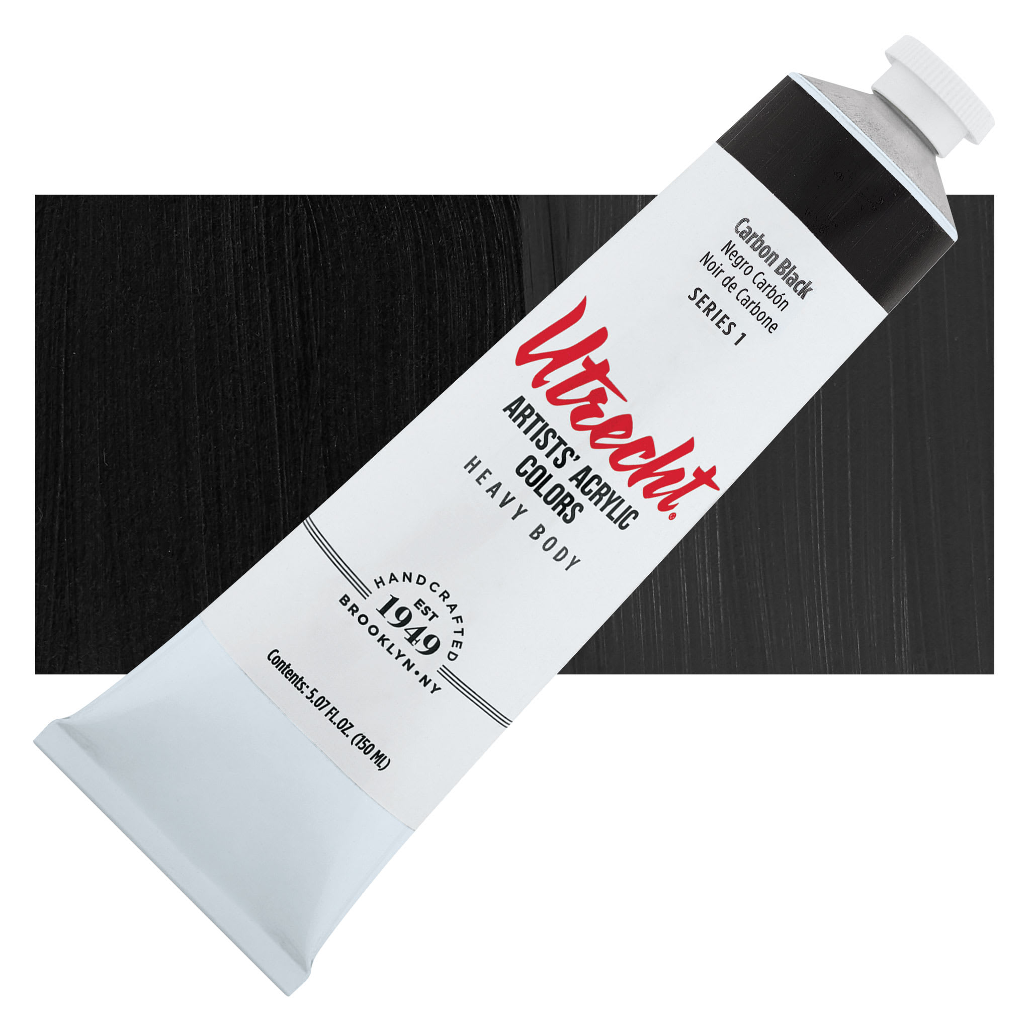 Utrecht Artists' Acrylic Paint - Carbon Black, 5 oz Tube