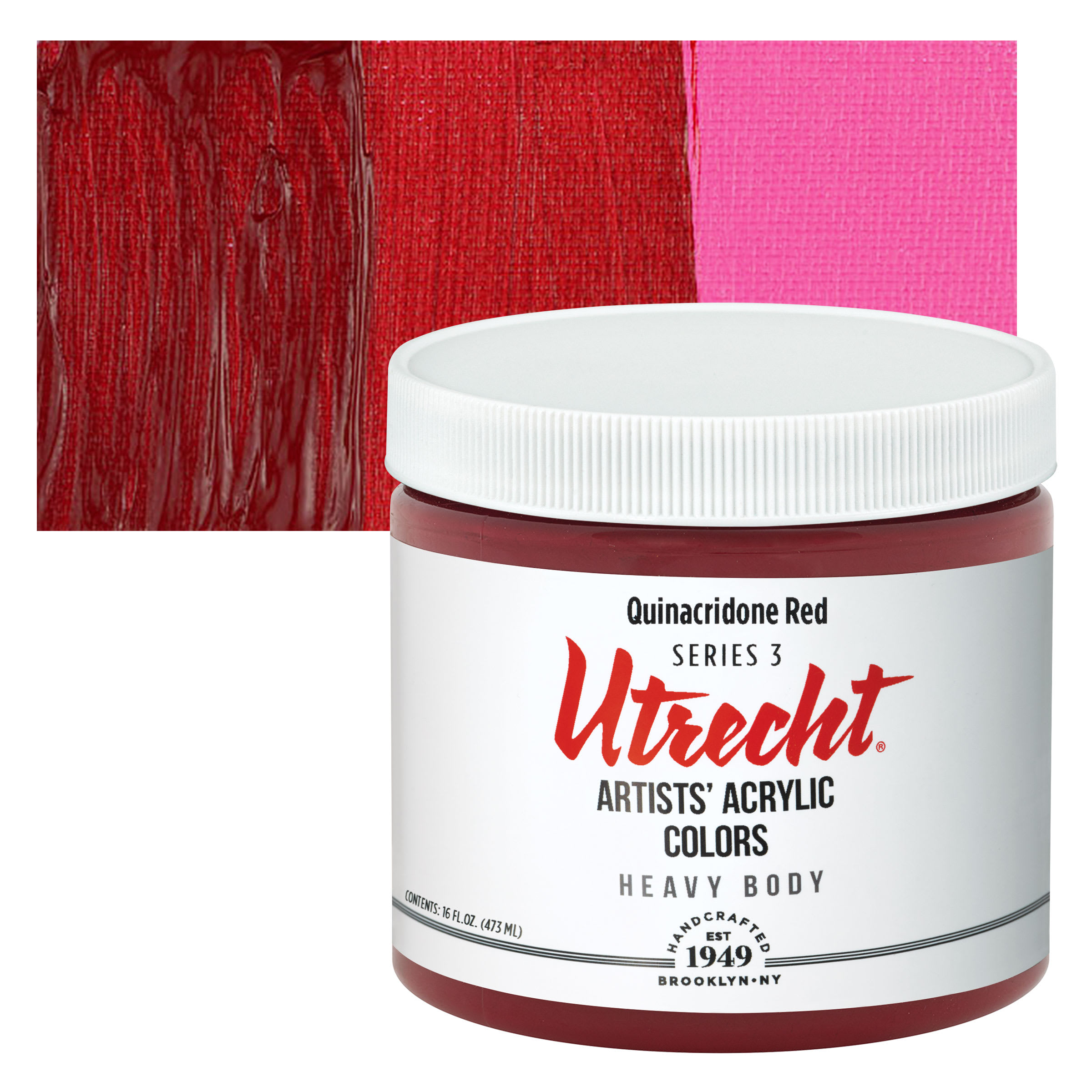 Utrecht Artists' Acrylic Paint - Quinacridone Red, Pint
