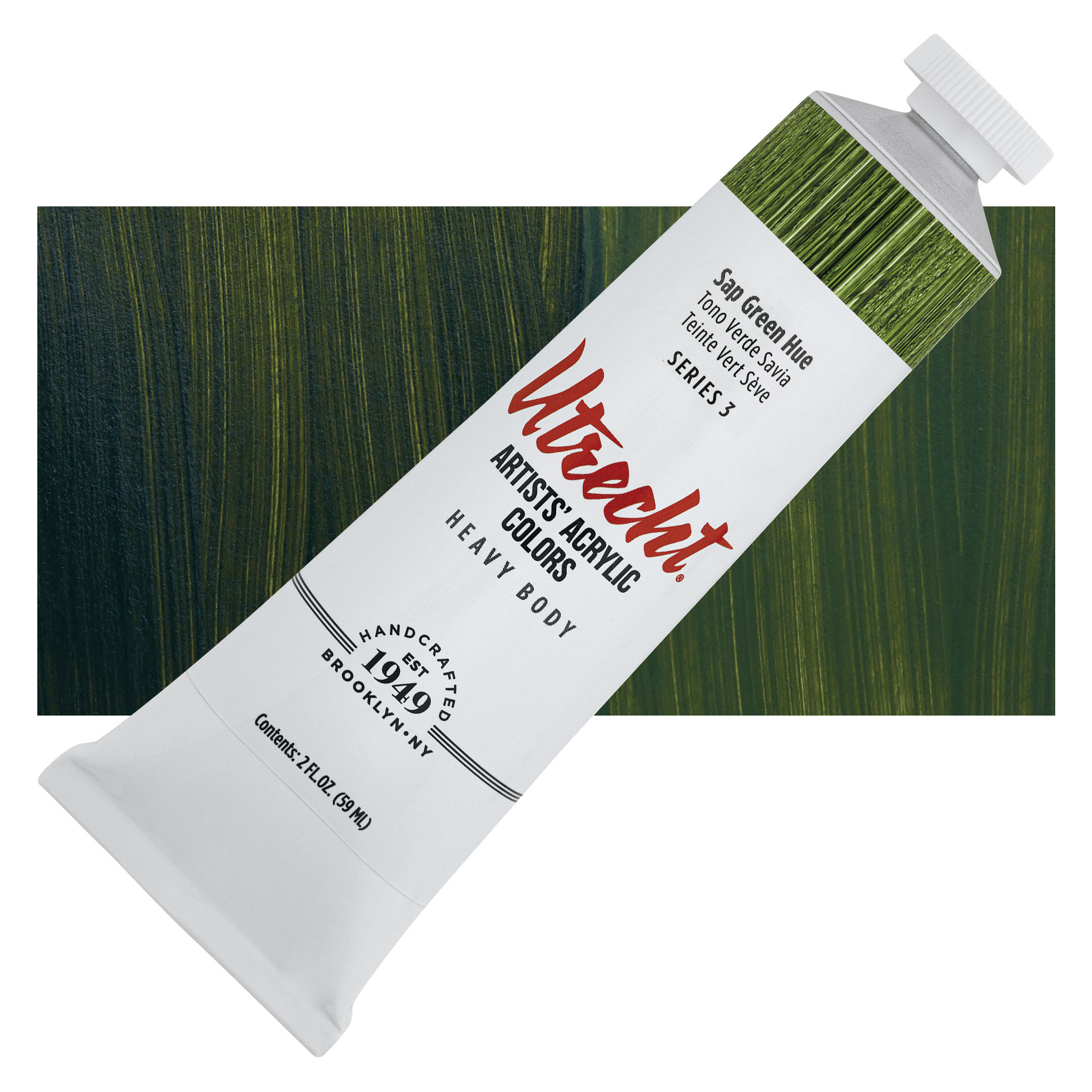 Utrecht Artists' Acrylic Paint - Sap Green Hue, 2 oz tube