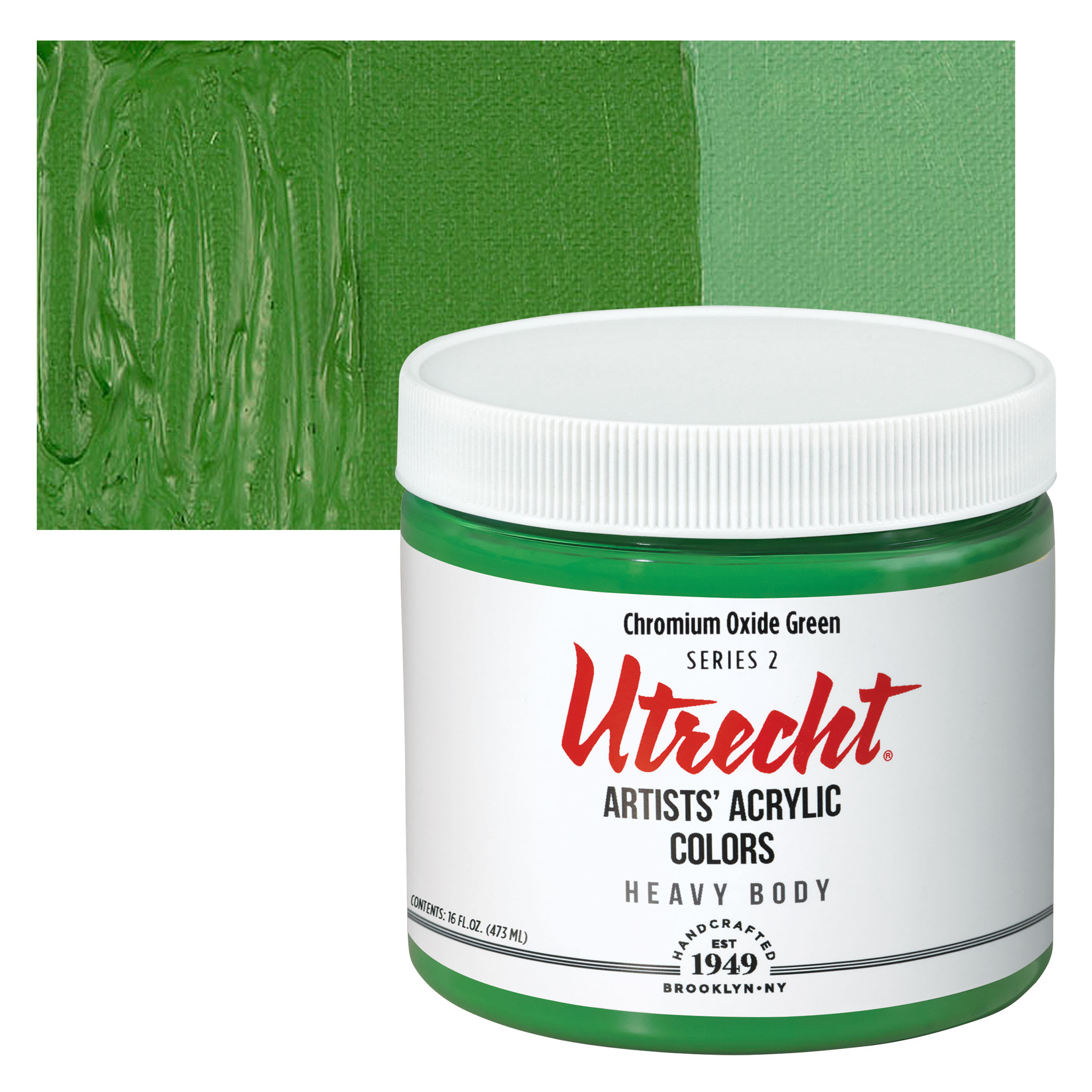 Utrecht Artists' Acrylic Paint - Chromium Oxide Green, Pint