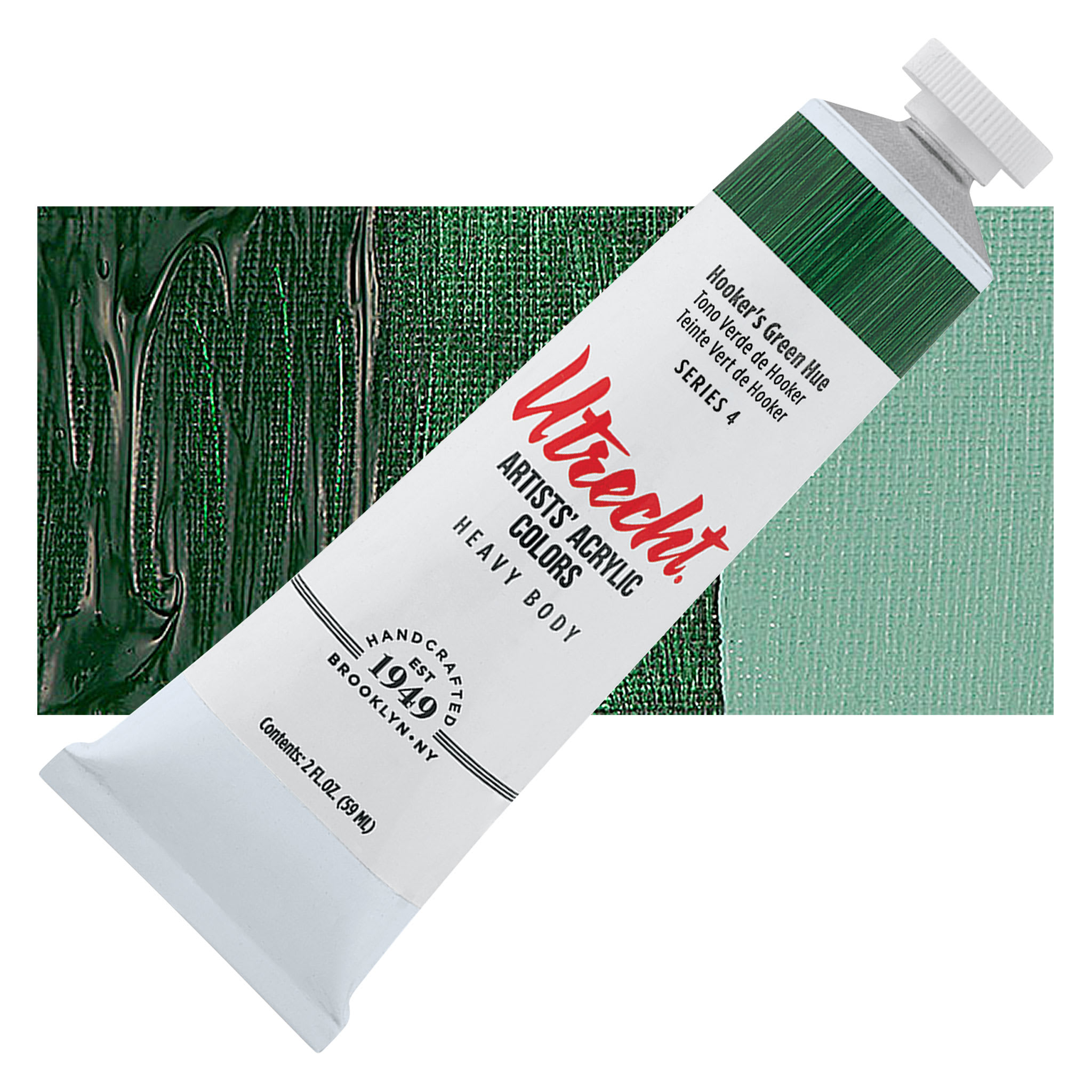 Utrecht Artists' Acrylic Paint - Hooker's Green Hue, 2 oz tube