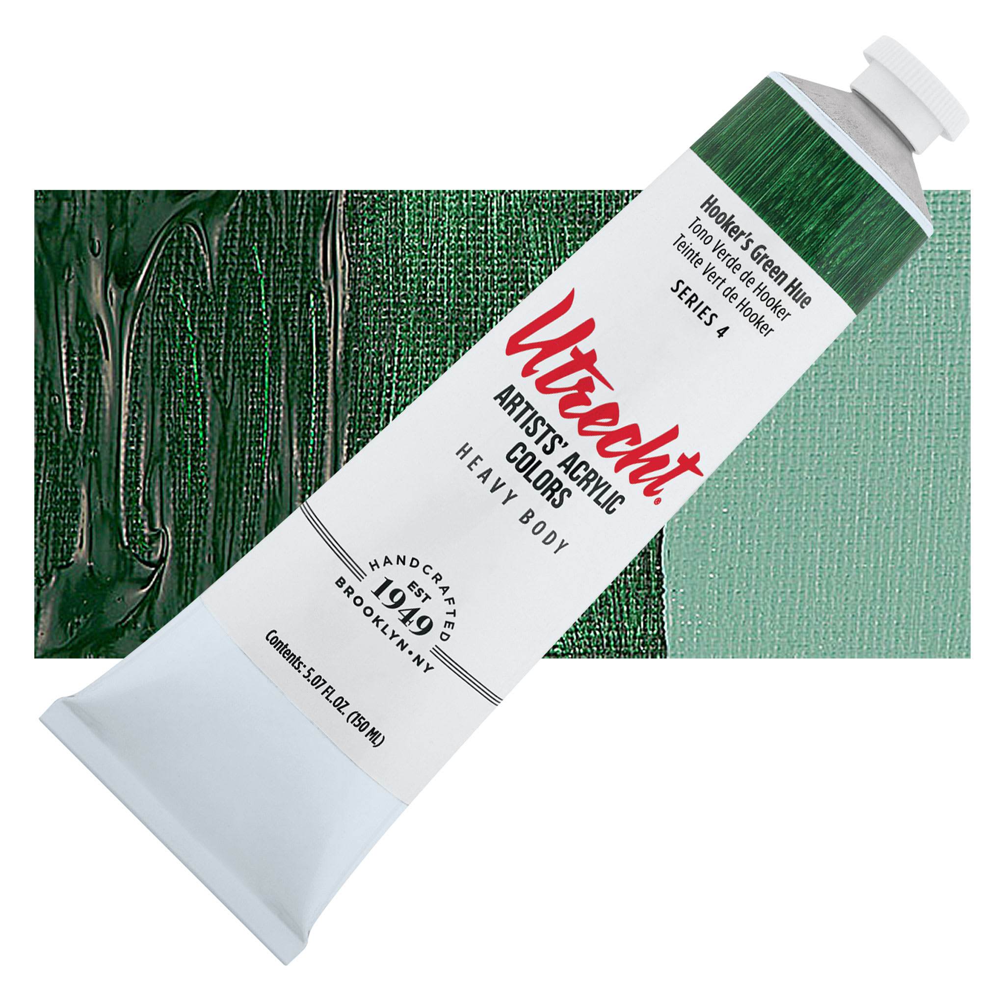 Utrecht Artists' Acrylic Paint - Hooker's Green Hue, 5 oz tube