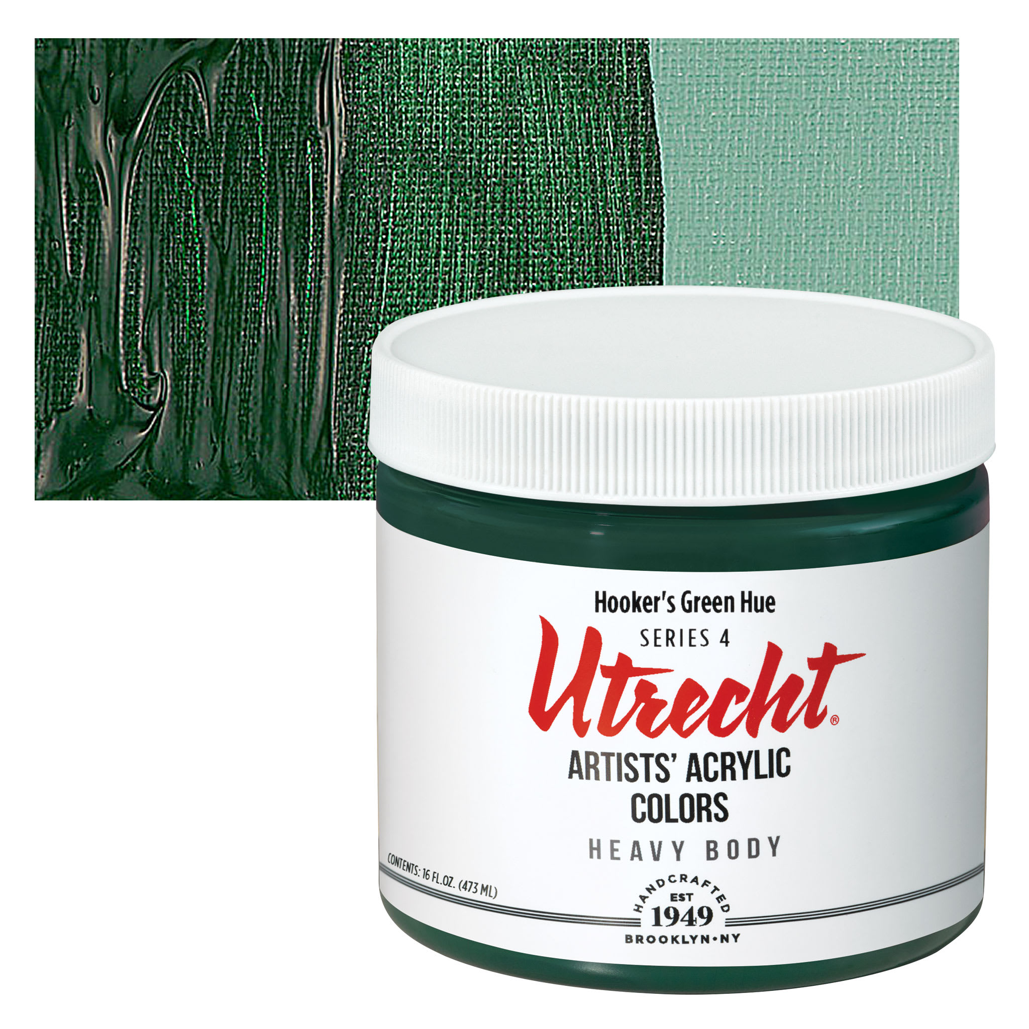 Utrecht Artists' Acrylic Paint - Hooker's Green Hue, Pint