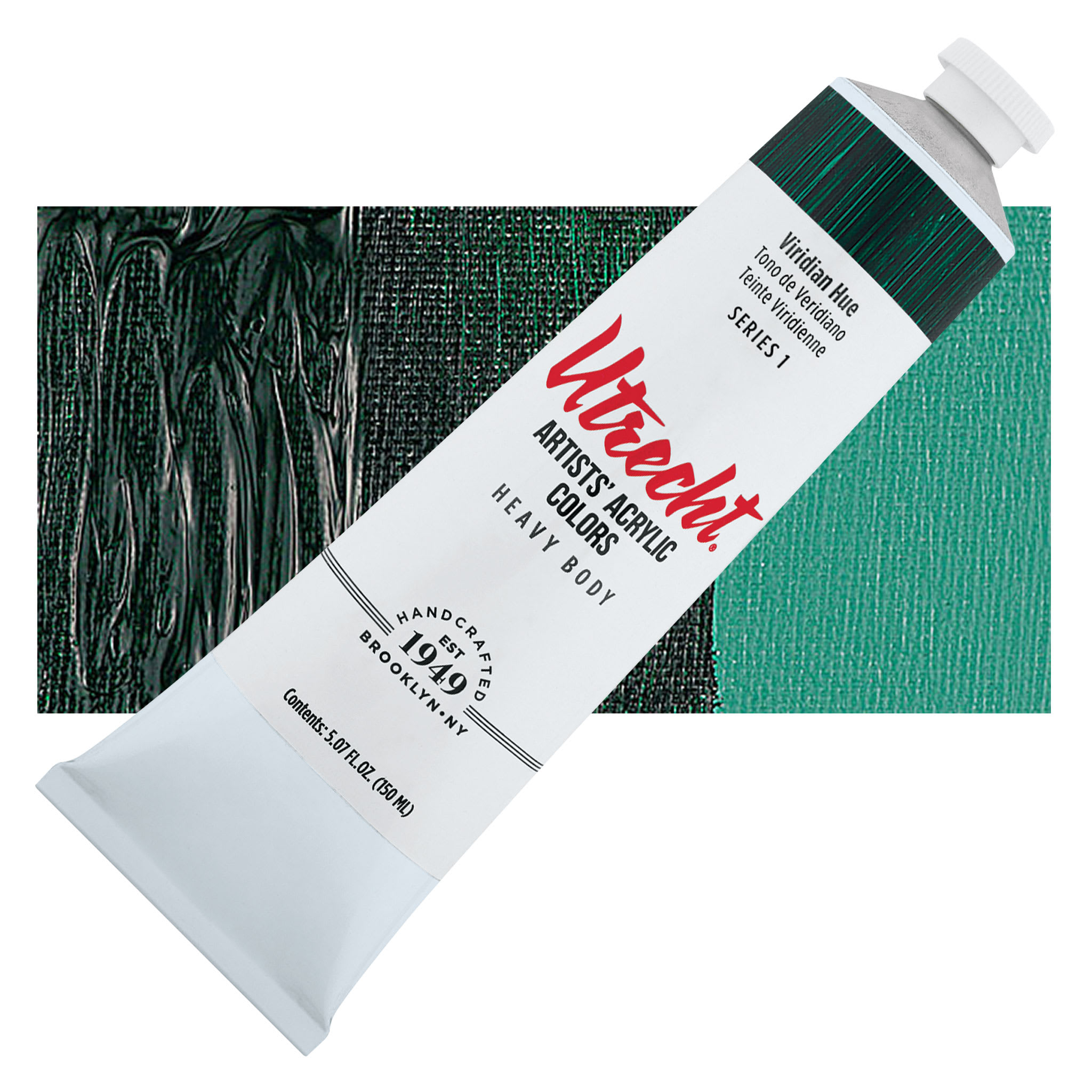 Utrecht Artists' Acrylic Paint - Viridian Hue, 5 oz tube