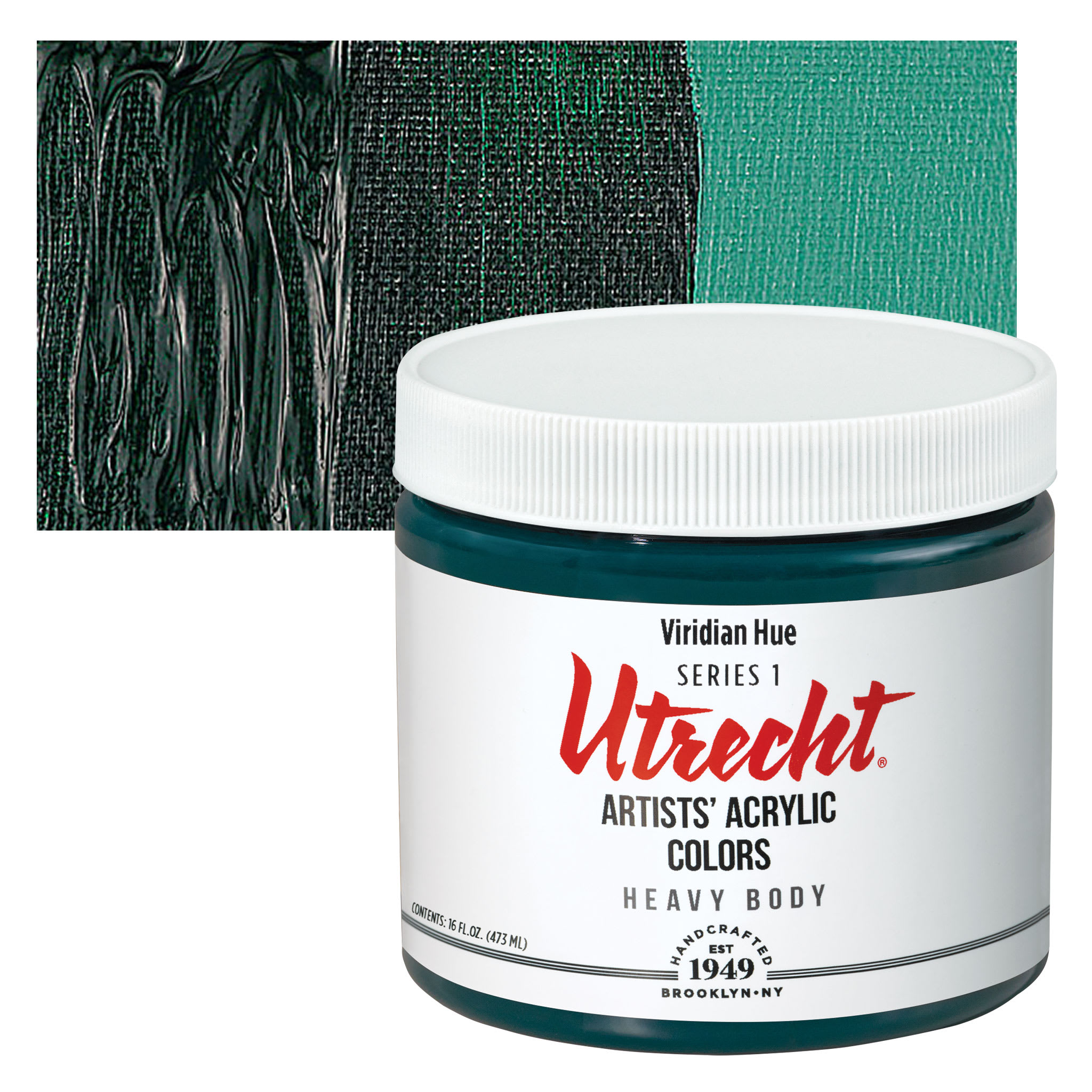 Utrecht Artists' Acrylic Paint - Viridian Hue, Pint