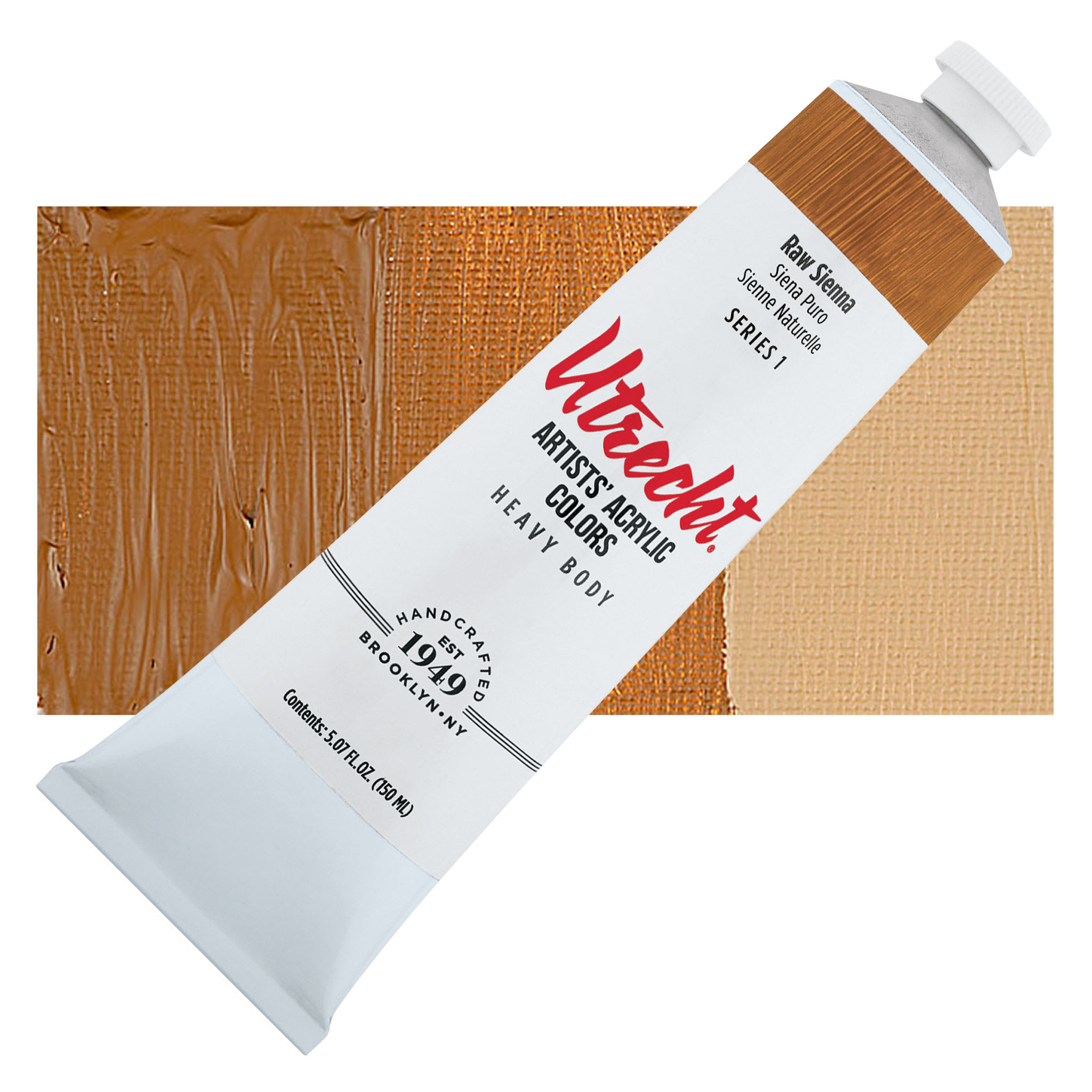 Utrecht Artists' Acrylic Paint - Raw Sienna, 5 oz tube