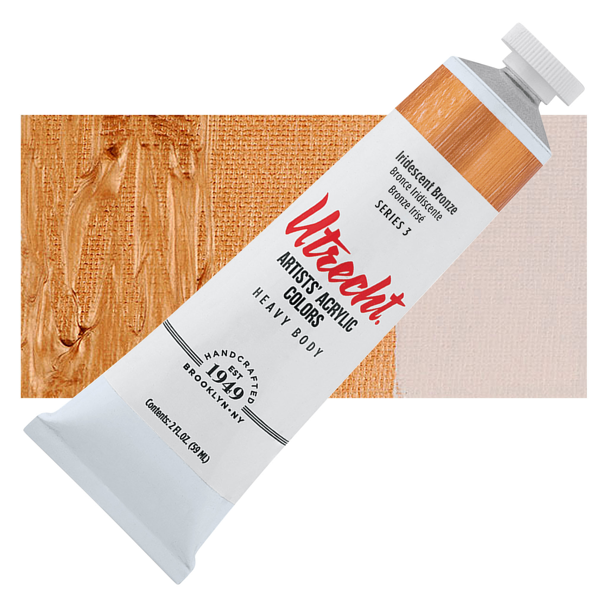 Utrecht Artists' Acrylic Paint - Iridescent Bronze, 2 oz tube
