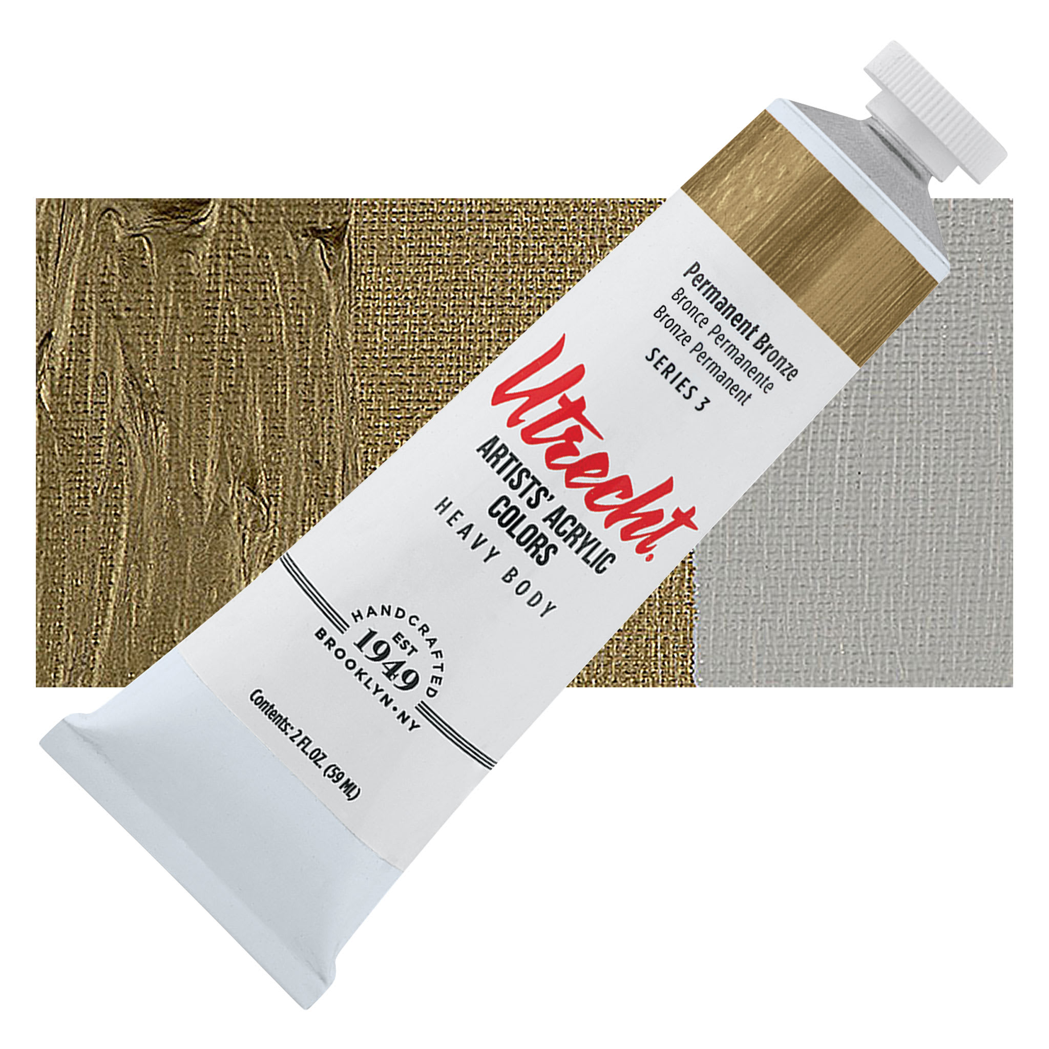 Utrecht Artists' Acrylic Paint - Permanent Bronze, 2 oz tube