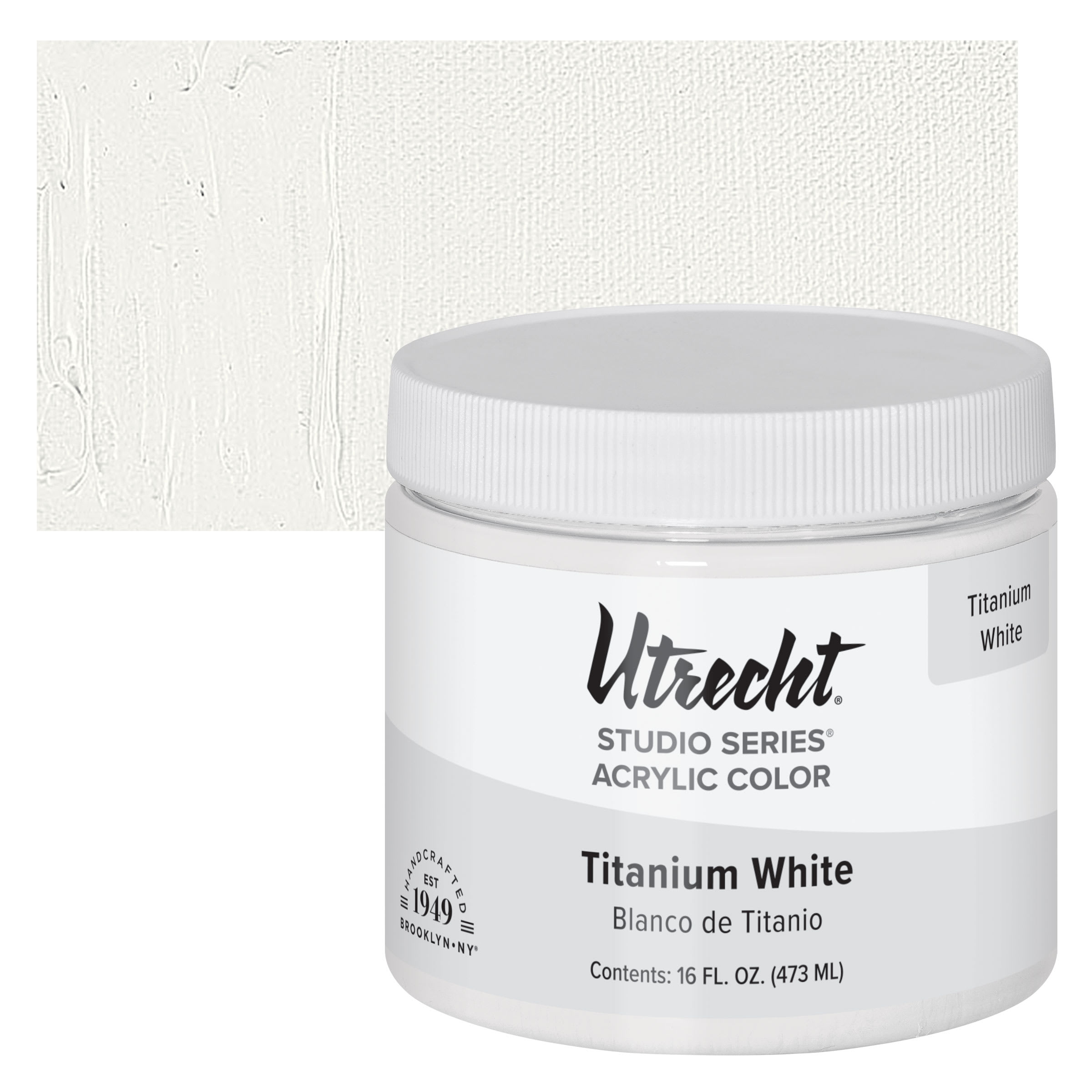 Utrecht Studio Series Acrylic Paint - Titanium White, 473 ml Jar