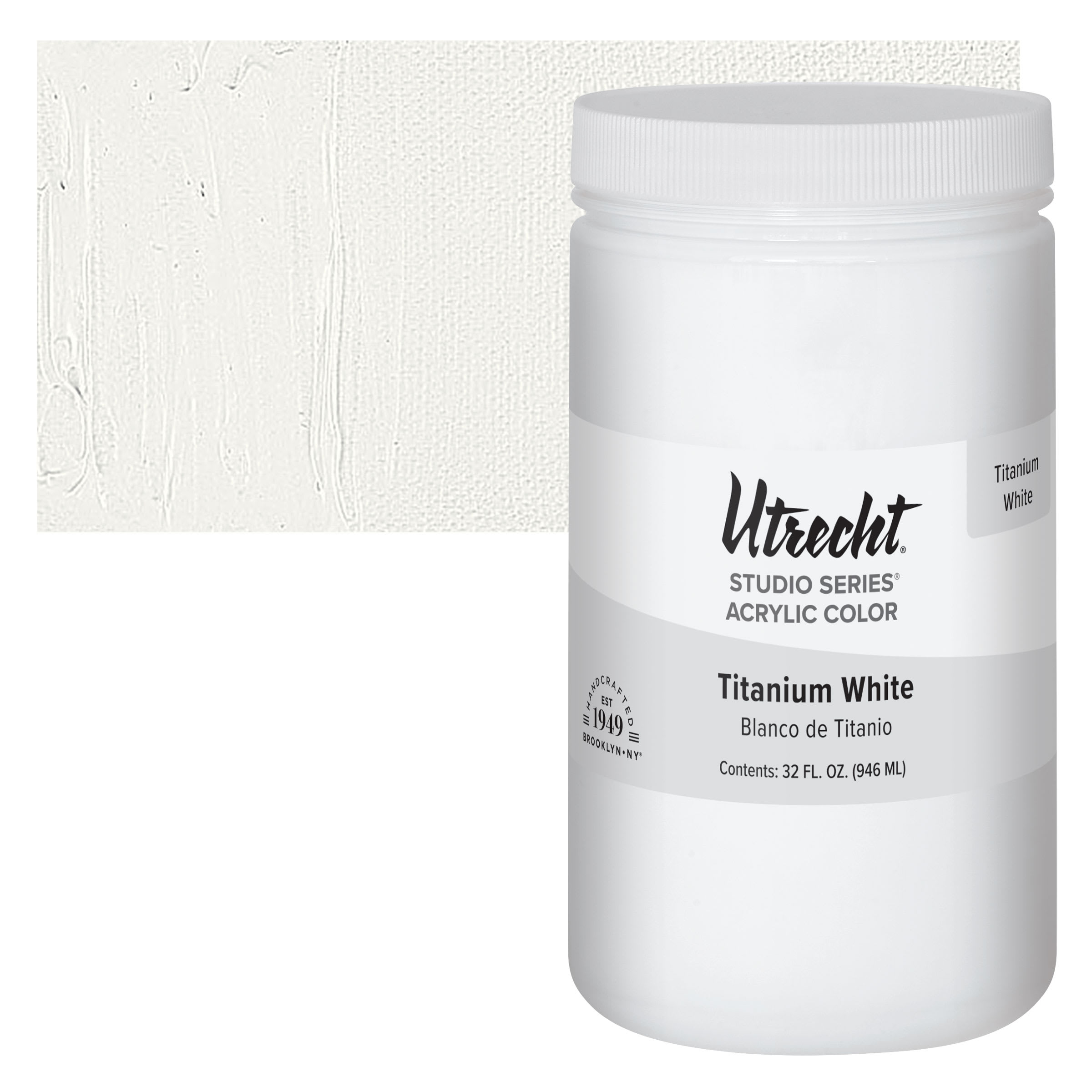 Utrecht Studio Series Acrylic Paint - Titanium White, 946 ml Jar