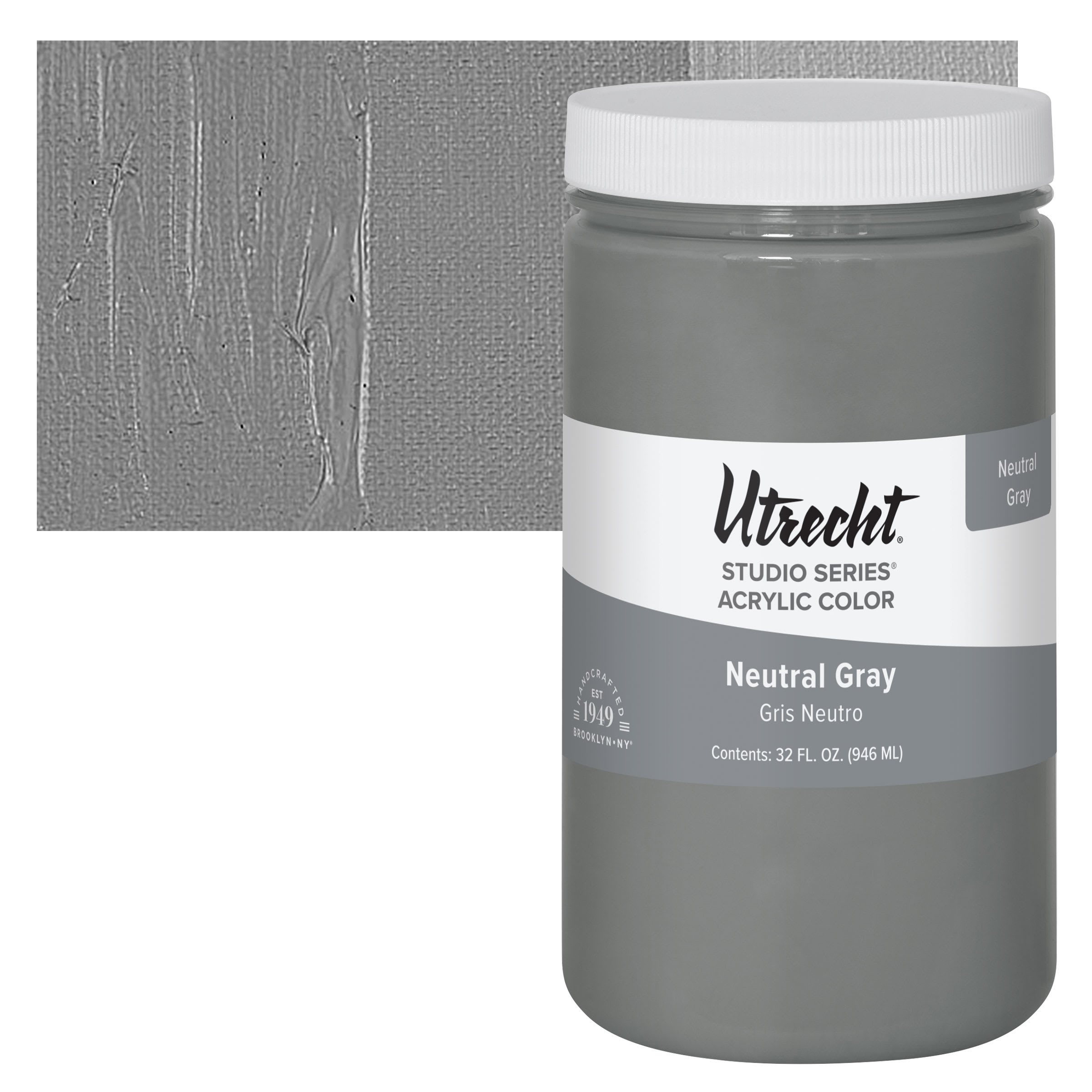 Utrecht Studio Series Acrylic Paint - Neutral Gray, Quart