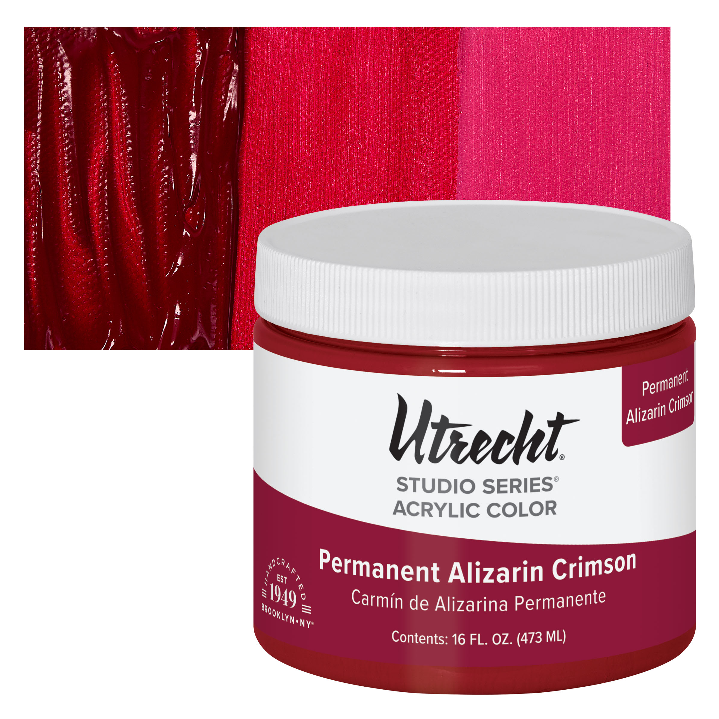 Utrecht Studio Series Acrylic Paint - Permanent Alizarin Crimson, 473 ml jar
