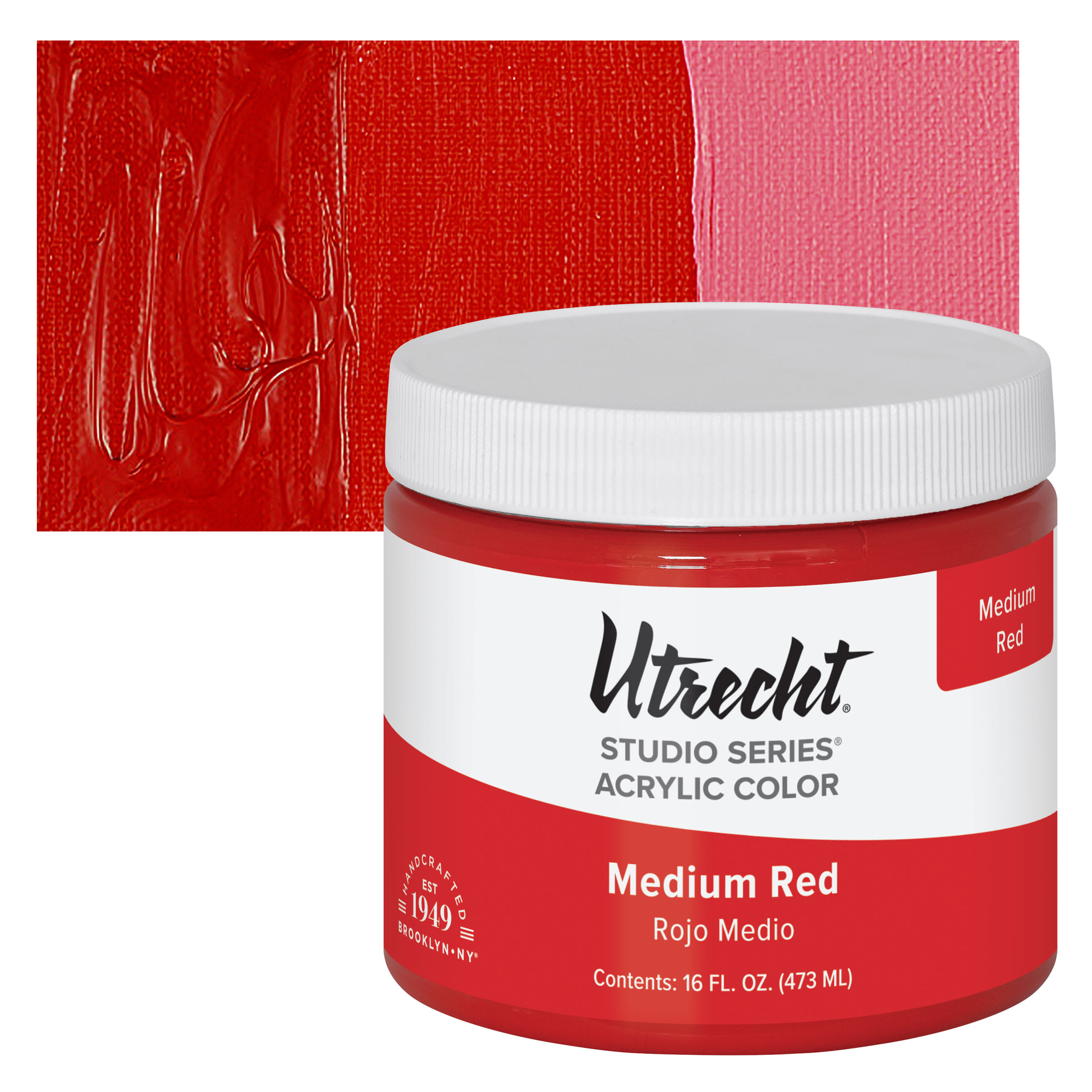 Utrecht Studio Series Acrylic Paint - Medium Red, Pint