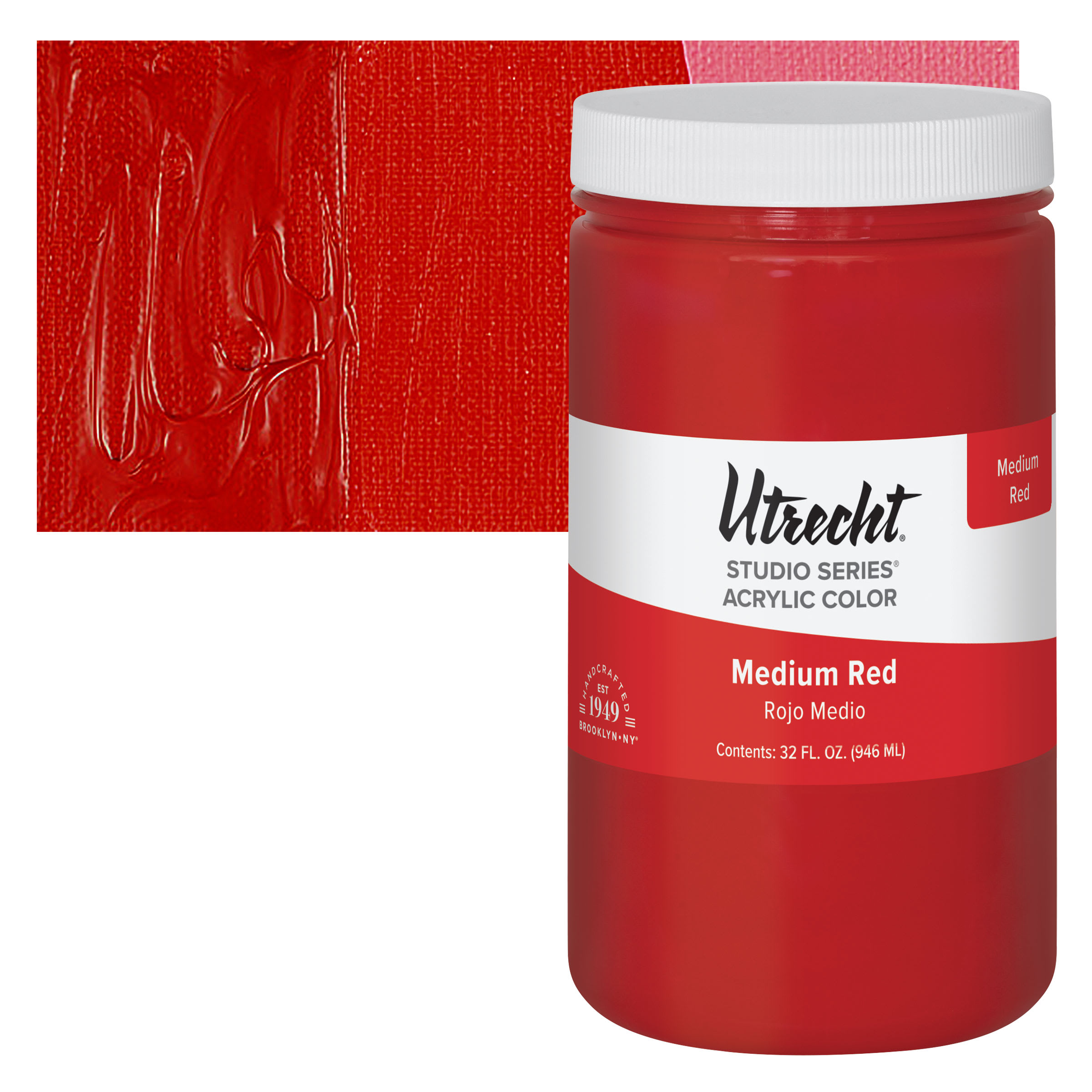 Utrecht Studio Series Acrylic Paint - Medium Red, Quart