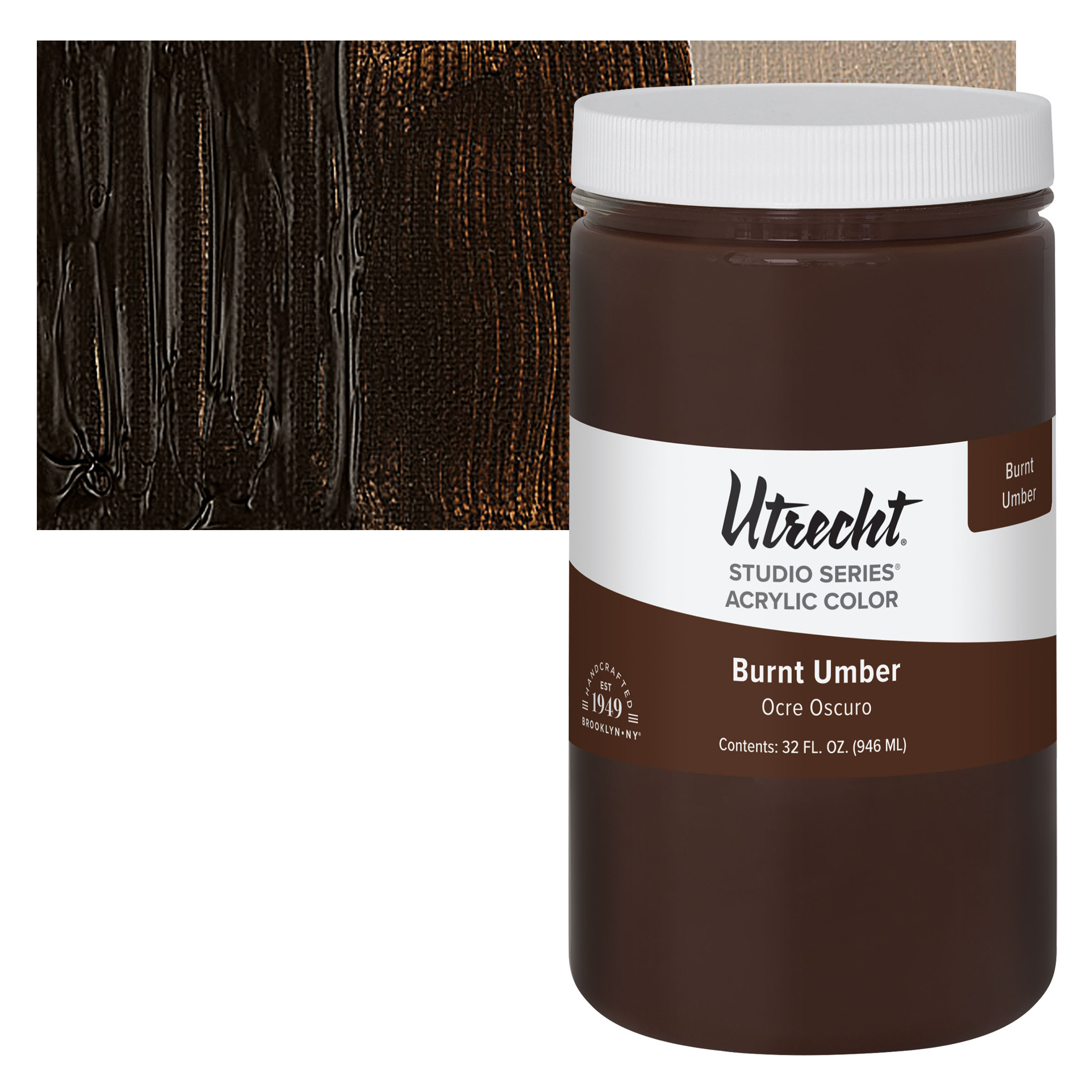 Utrecht Studio Series Acrylic Paint - Burnt Umber, Quart