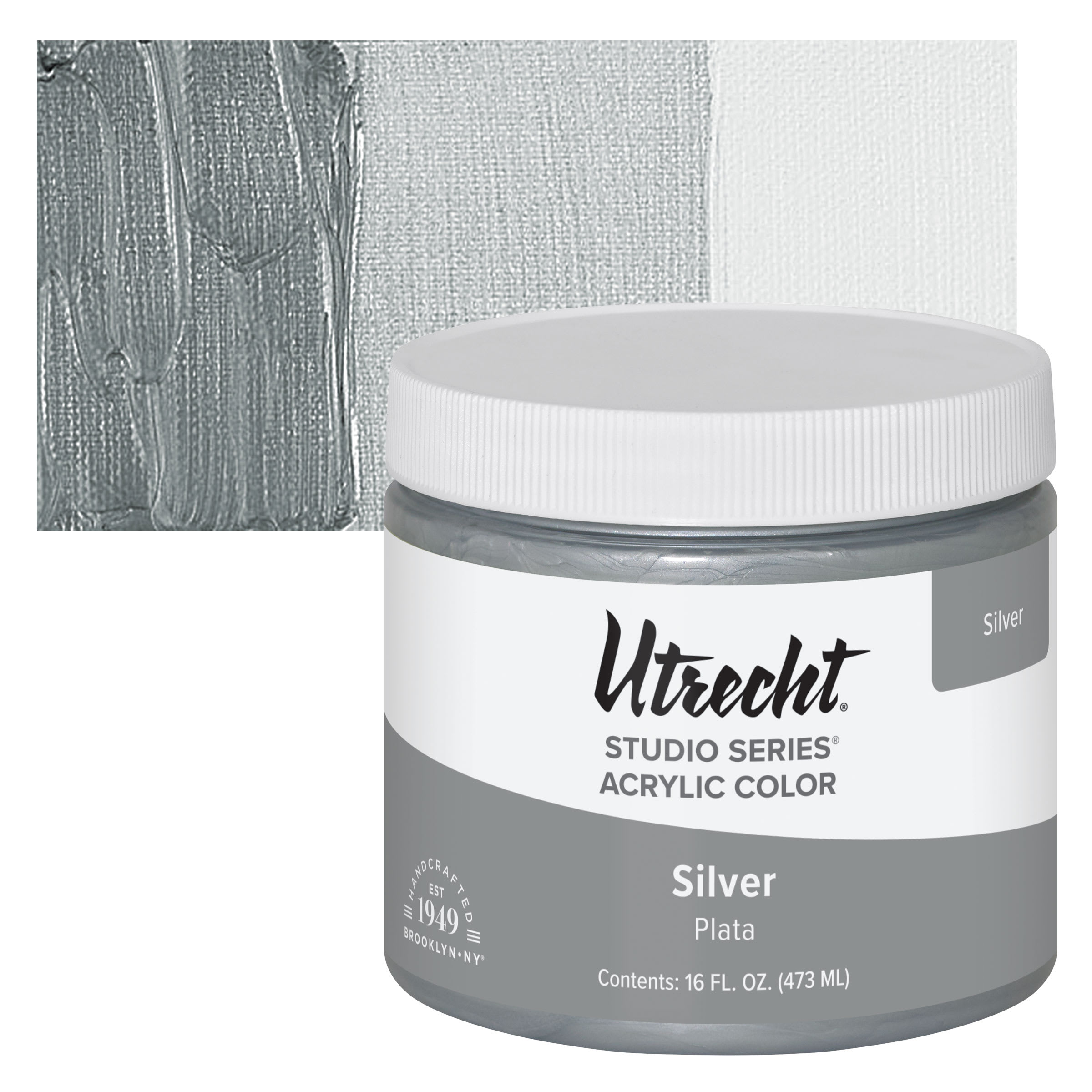 Utrecht Studio Series Acrylic Paint - Silver, Pint