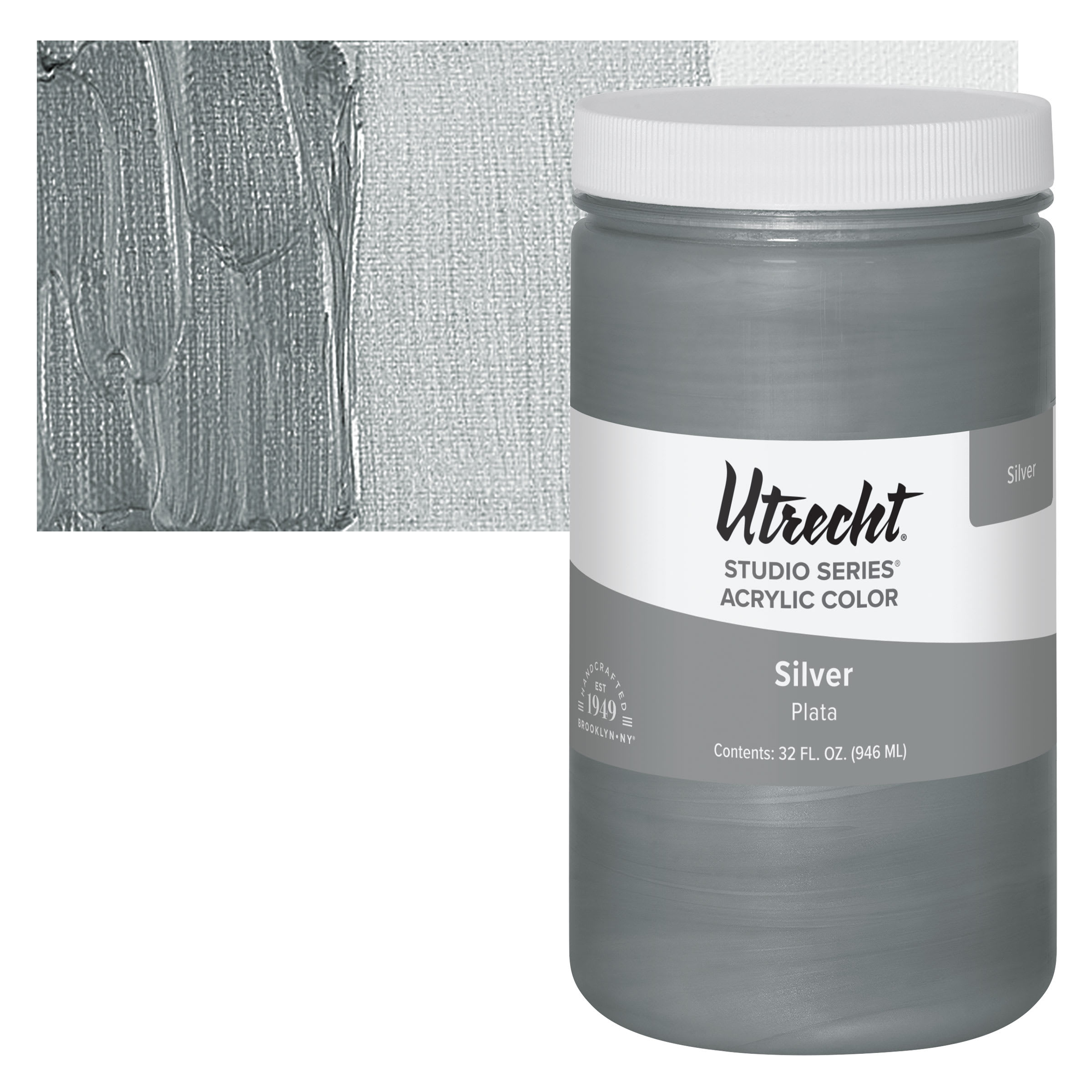 Utrecht Studio Series Acrylic Paint - Silver, Quart