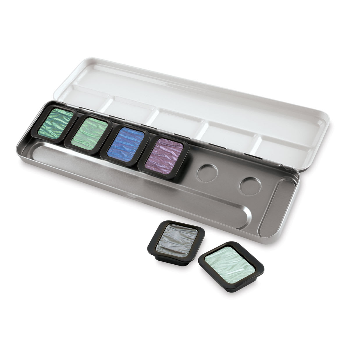 Finetec Pearlescent Colors 6-Pack in a Metal Box - Cool Colors