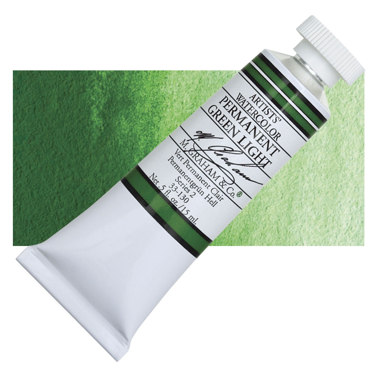M. Graham Artists' Watercolor - Permanent Green Light, 15 ml Tube