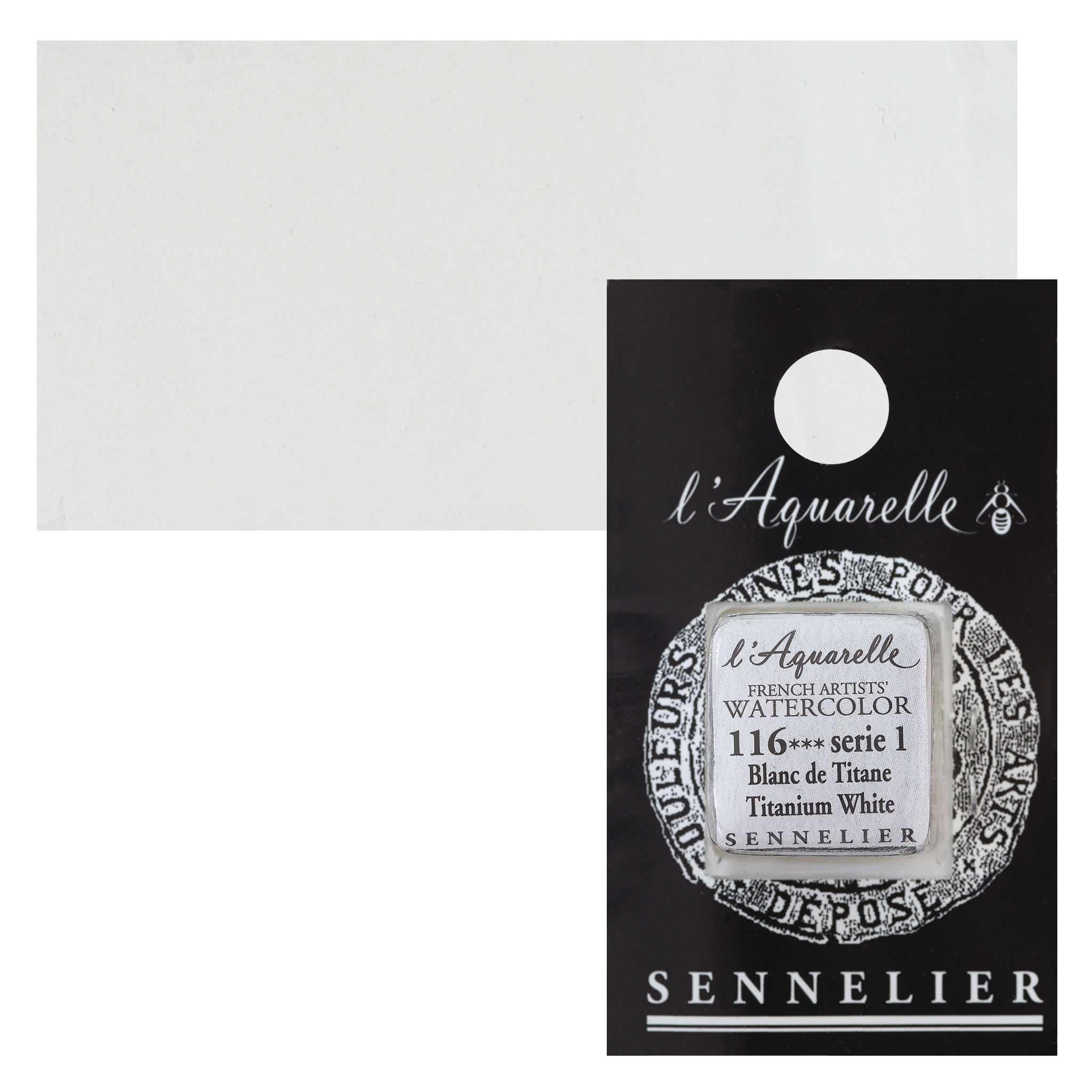 Sennelier French Artists' Watercolor - Titanium White, Half Pan