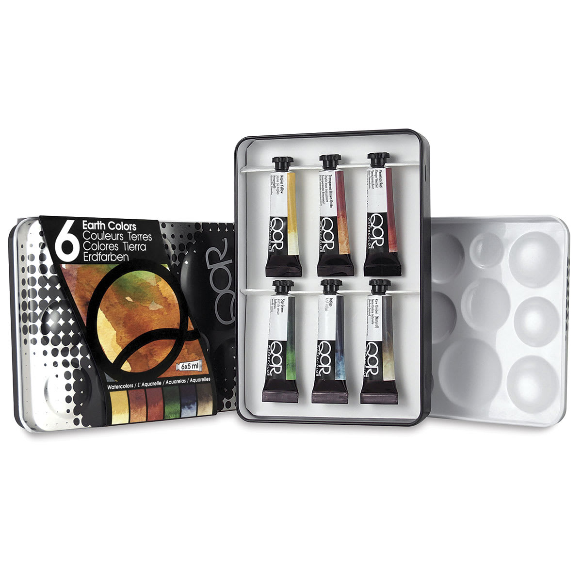 QoR Modern Watercolors - Set of 6, Earth Colors, 5 ml Tubes
