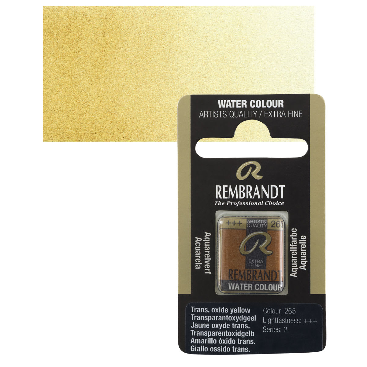 Rembrandt Watercolor Half Pans - Transparent Oxide Yellow