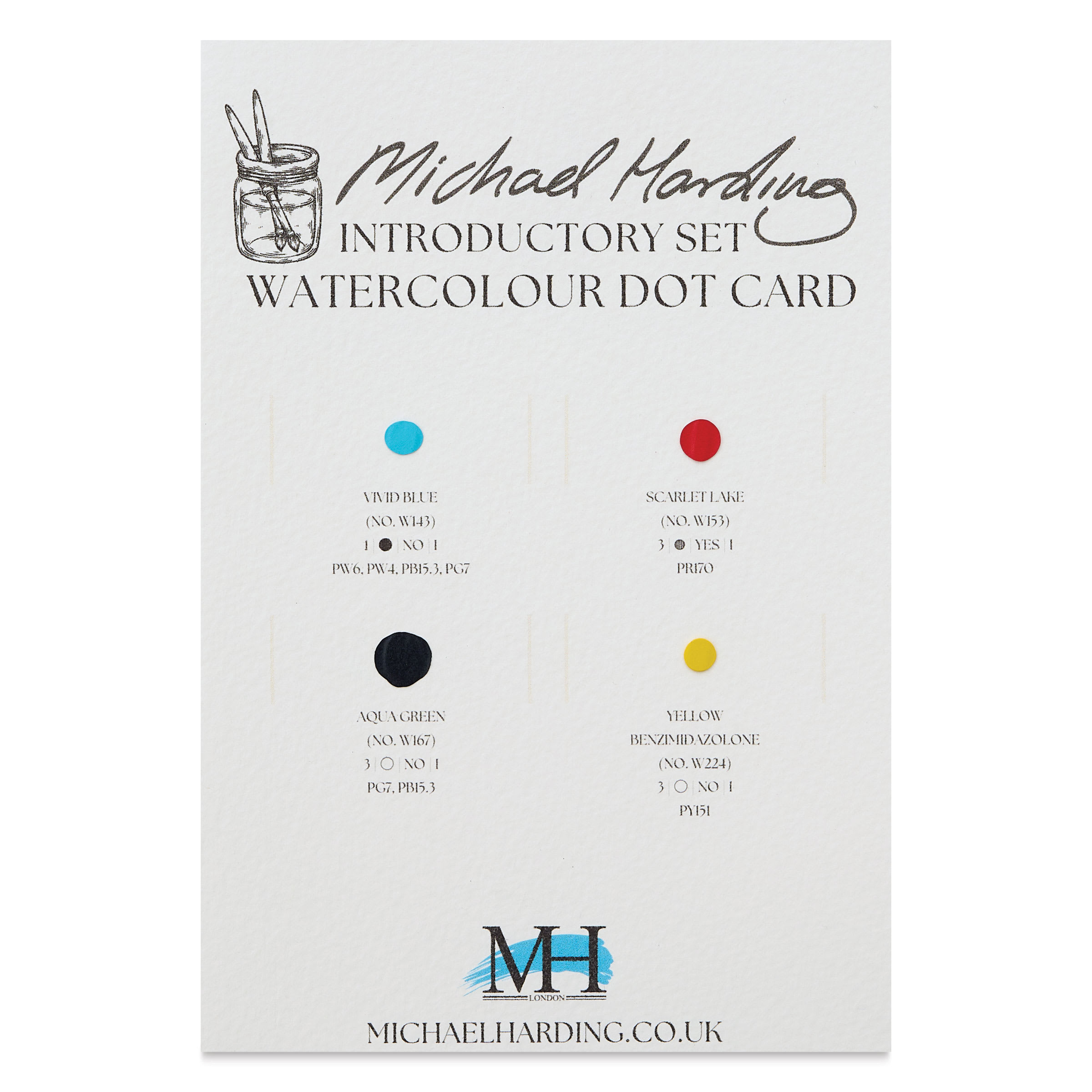 Michael Harding Artists Watercolor - Dot Card, 4 Colors, Intro