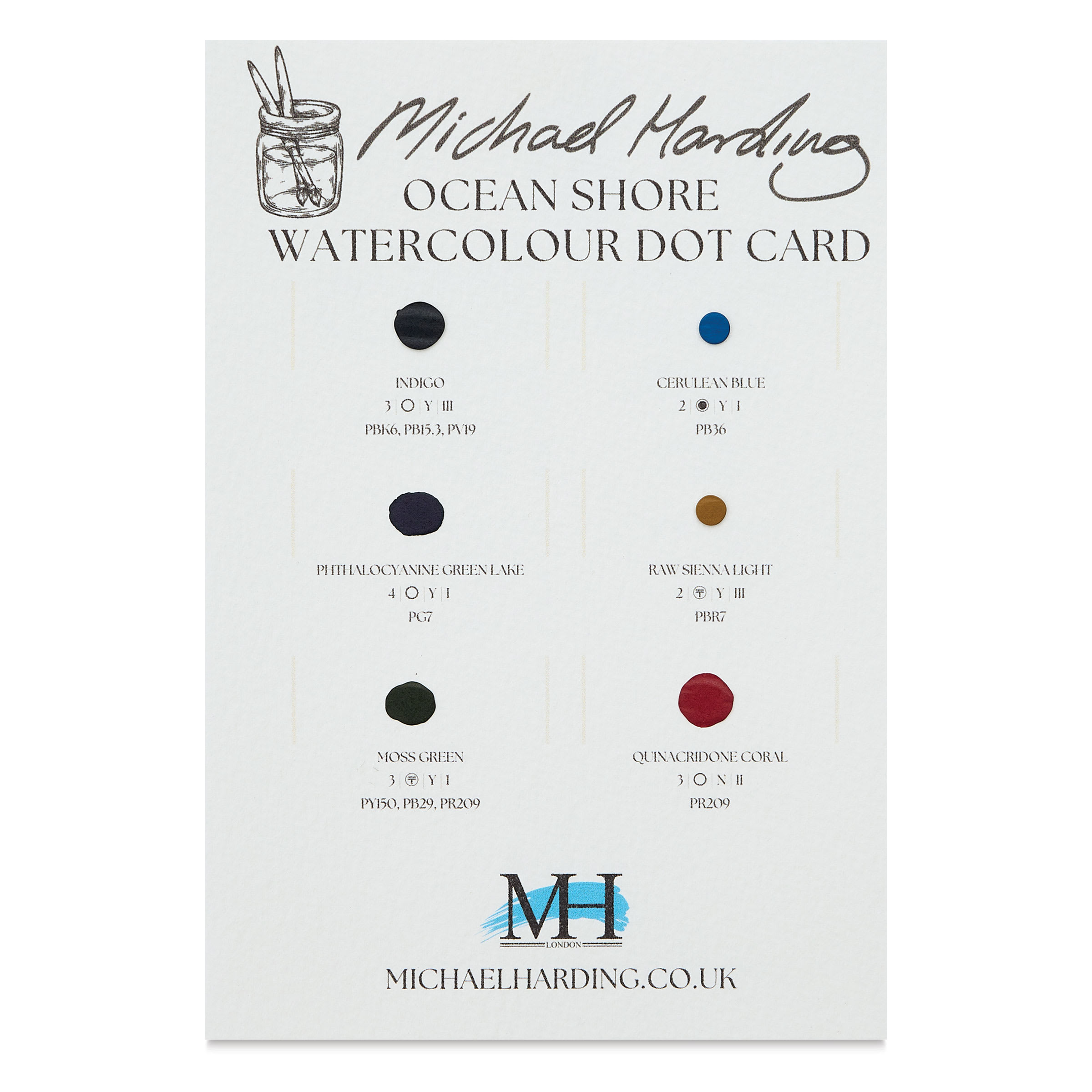 Michael Harding Artists Watercolor - Dot Card, 6 Colors, Ocean Shore