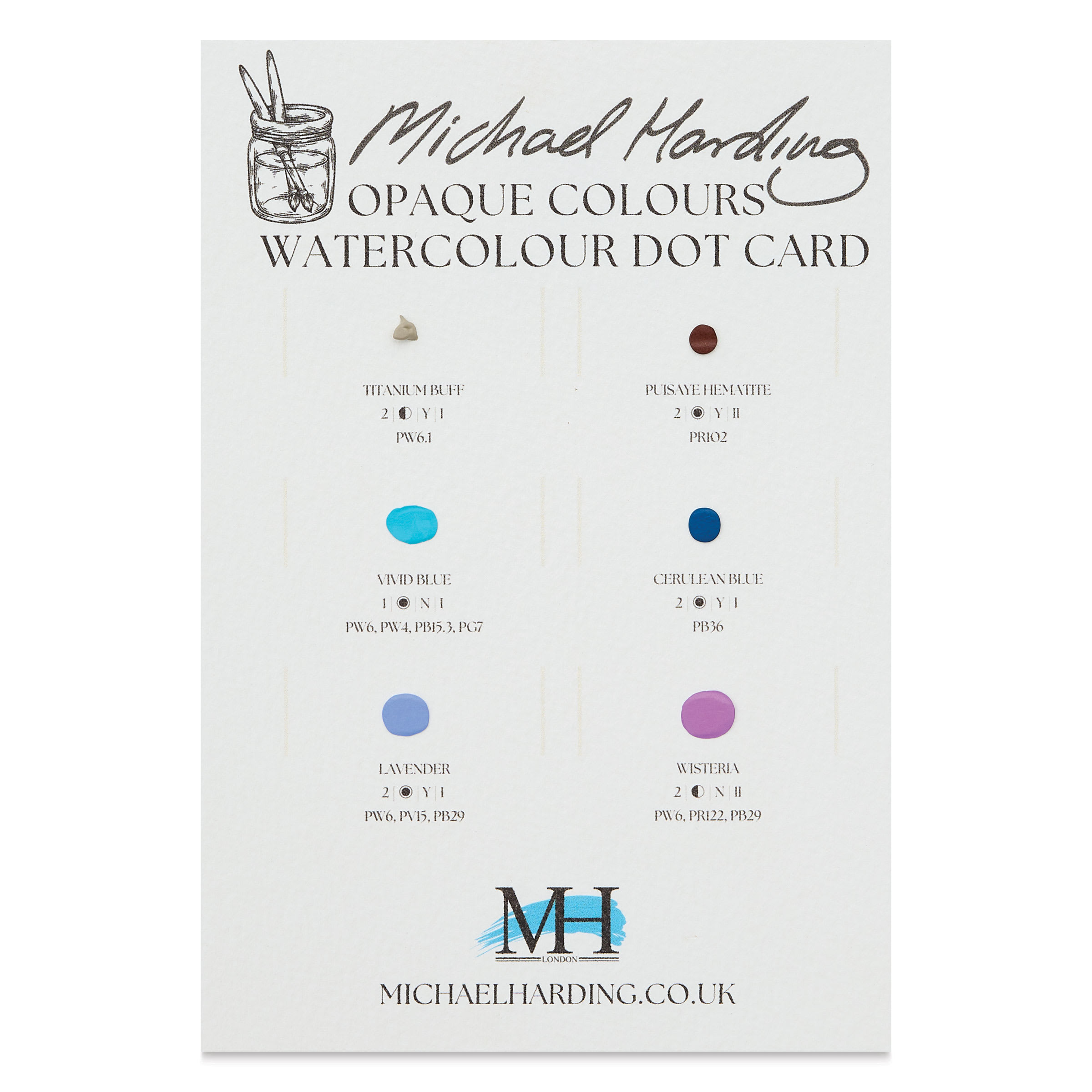 Michael Harding Artists Watercolor - Dot Card, 6 Colors, Opaque