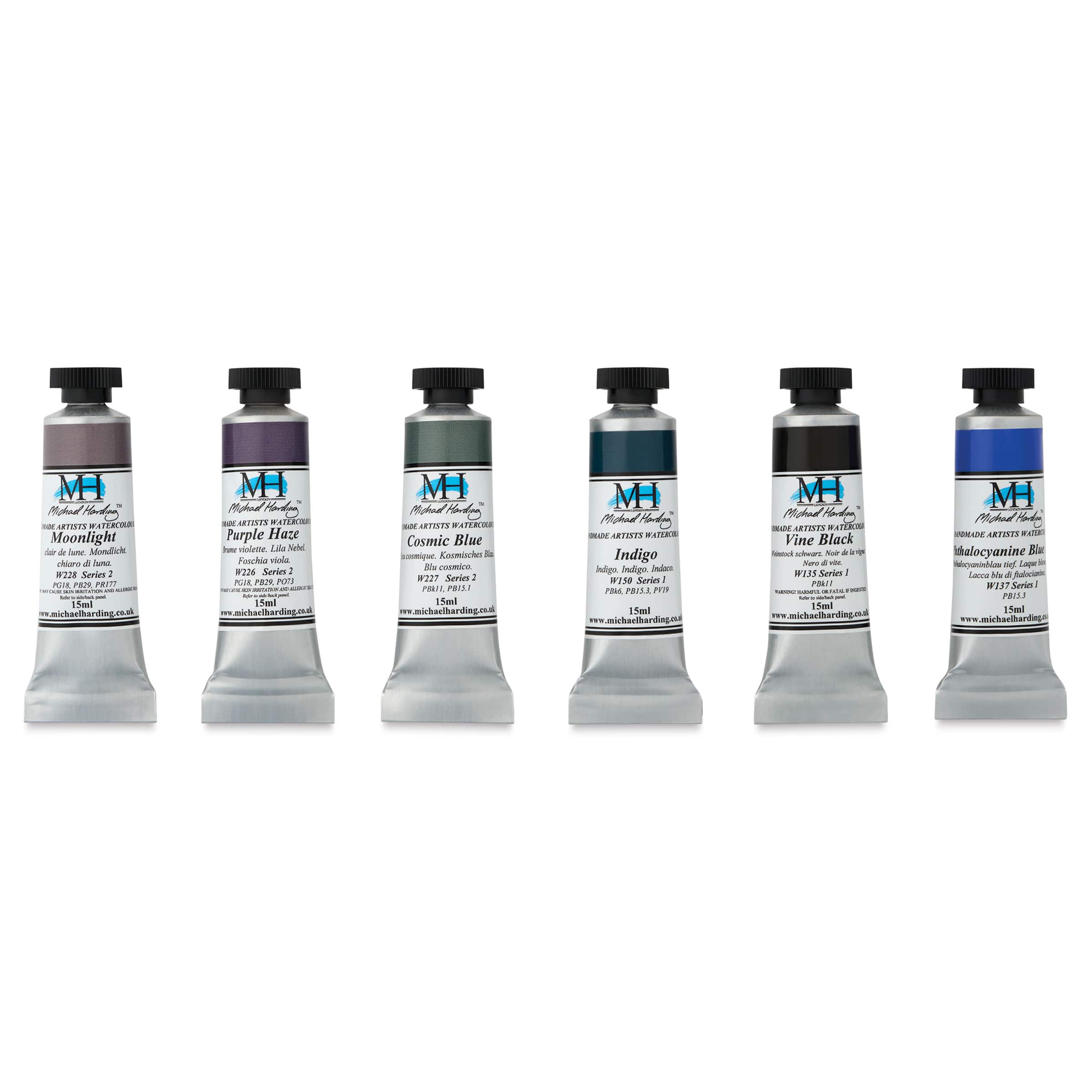Michael Harding Artists Watercolors - Set of 6, Nocturne, 15 ml