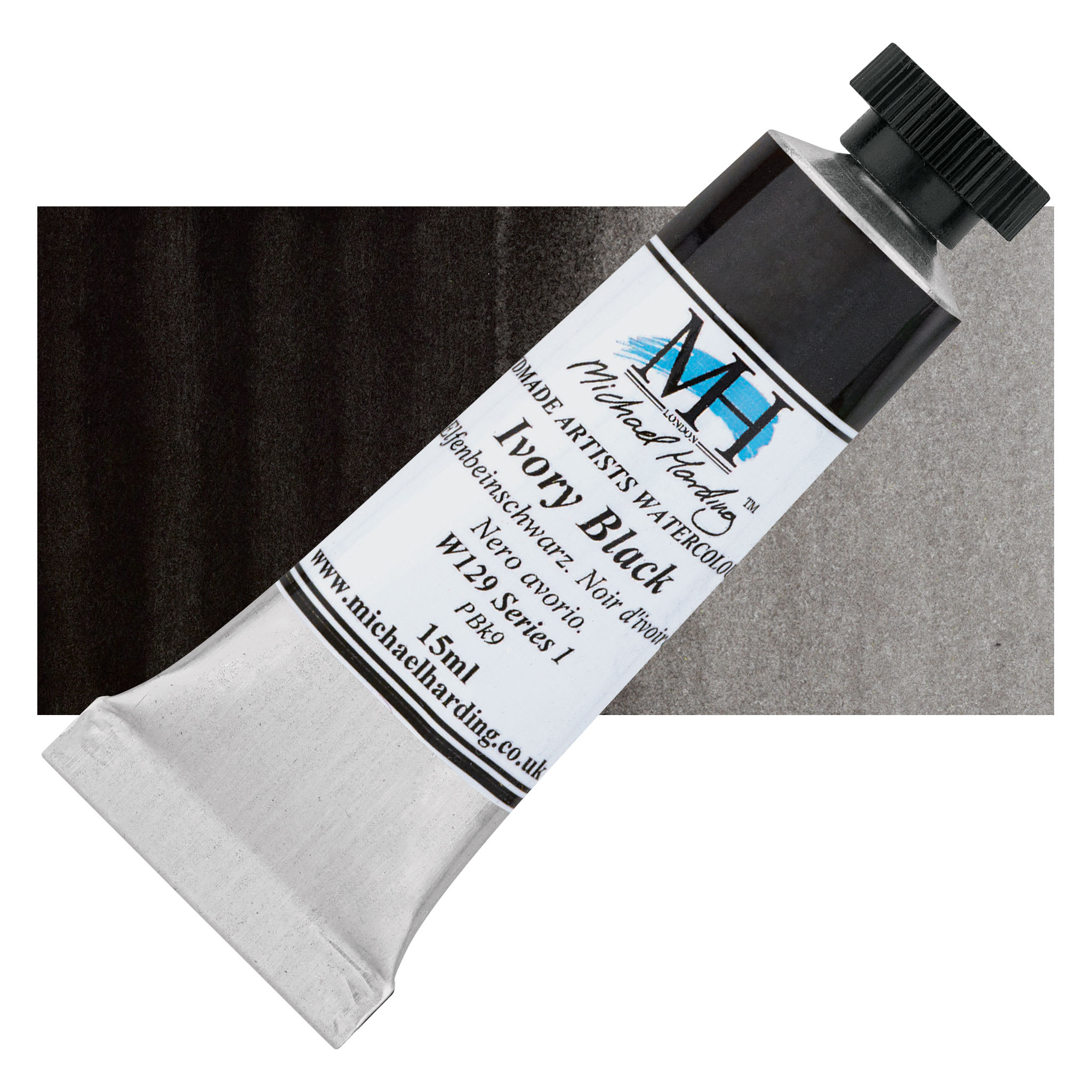 Michael Harding Artists Watercolor - Ivory Black, 15 ml