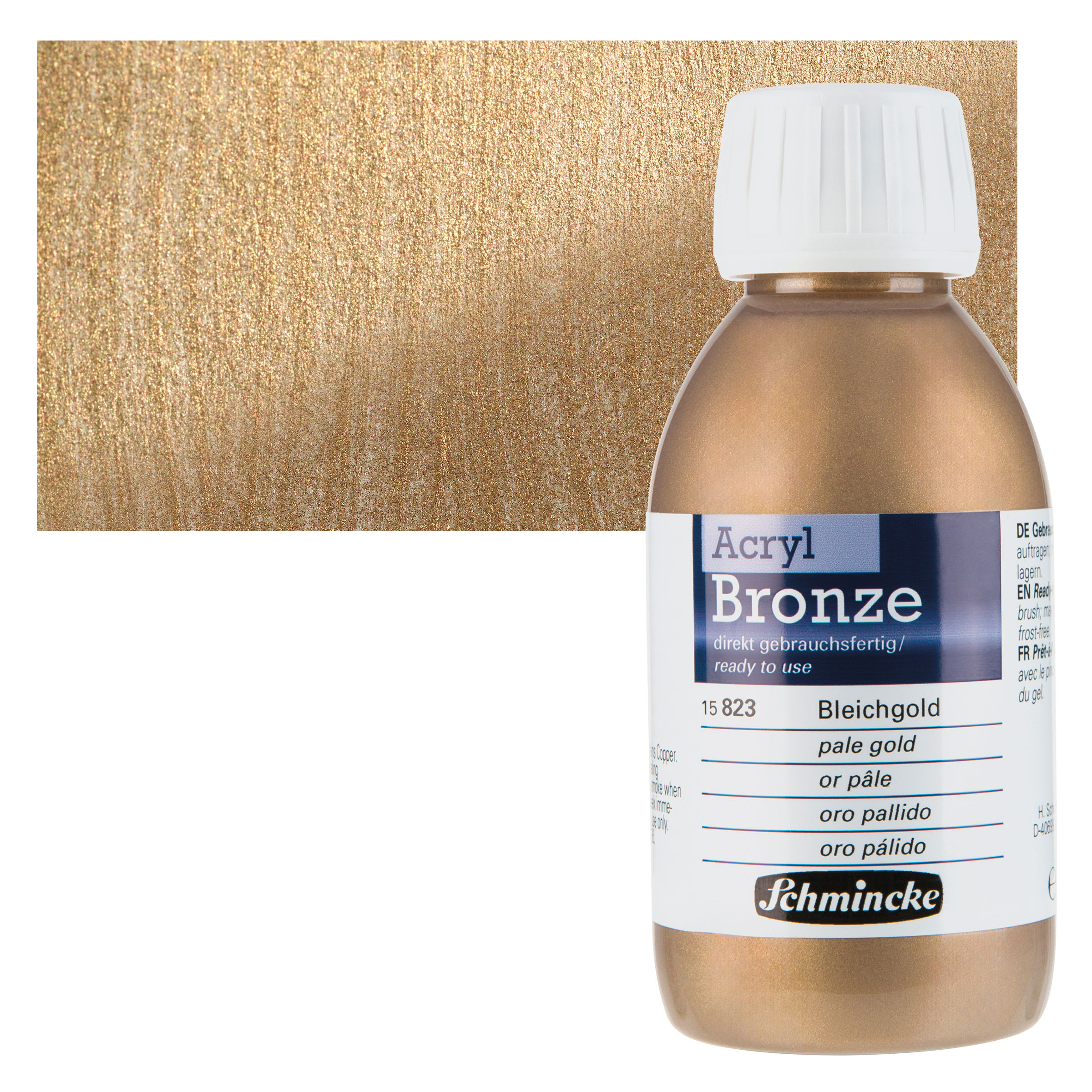 Schmincke Acrylic Bronze Paint - Pale Gold, 150 ml