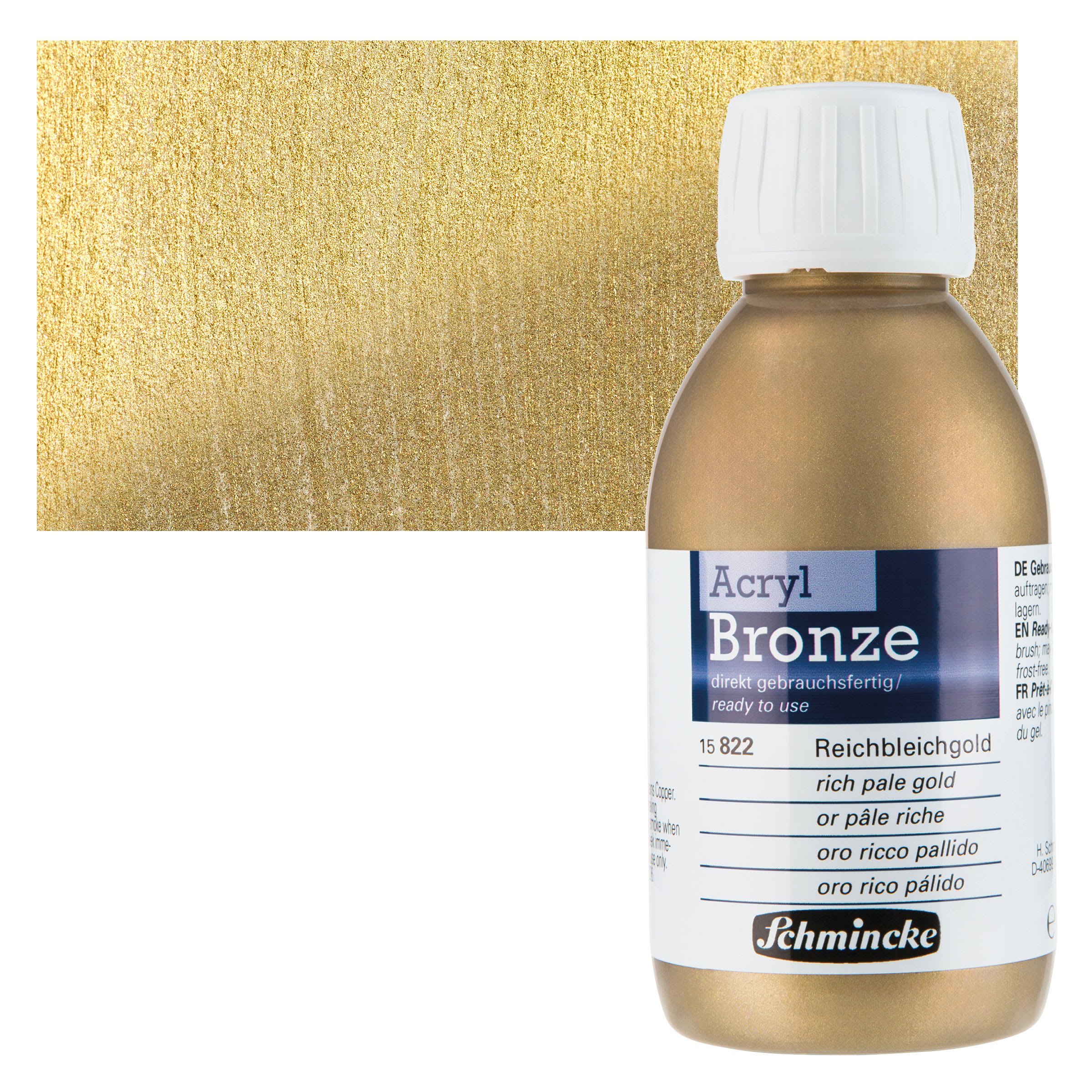 Schmincke Acrylic Bronze Paint - Rich Pale Gold, 150 ml