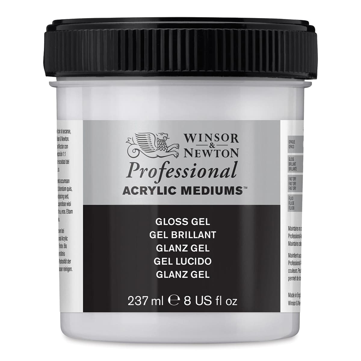 Winsor & Newton Artists' Acrylic Gel Medium - Gloss, 237 ml jar