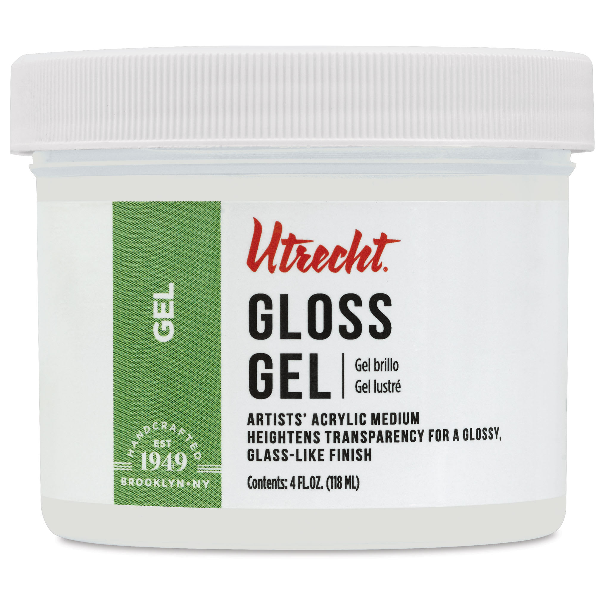 Utrecht Artists' Acrylic Gel Medium - Gloss Gel Medium, 4 oz jar