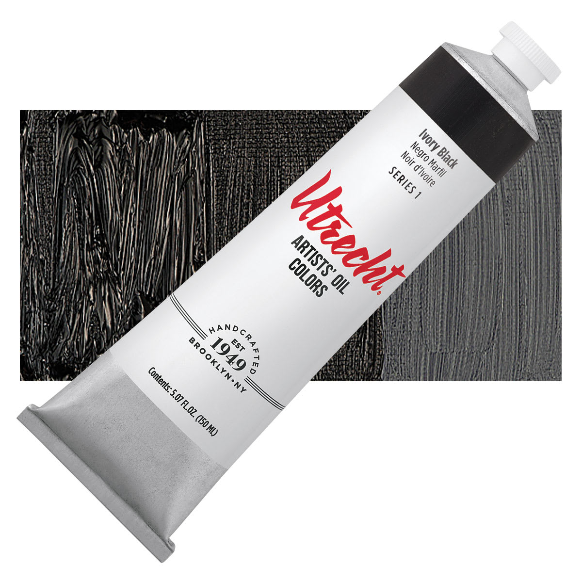 Utrecht Artists' Oil Paint - Ivory Black, 150 ml tube