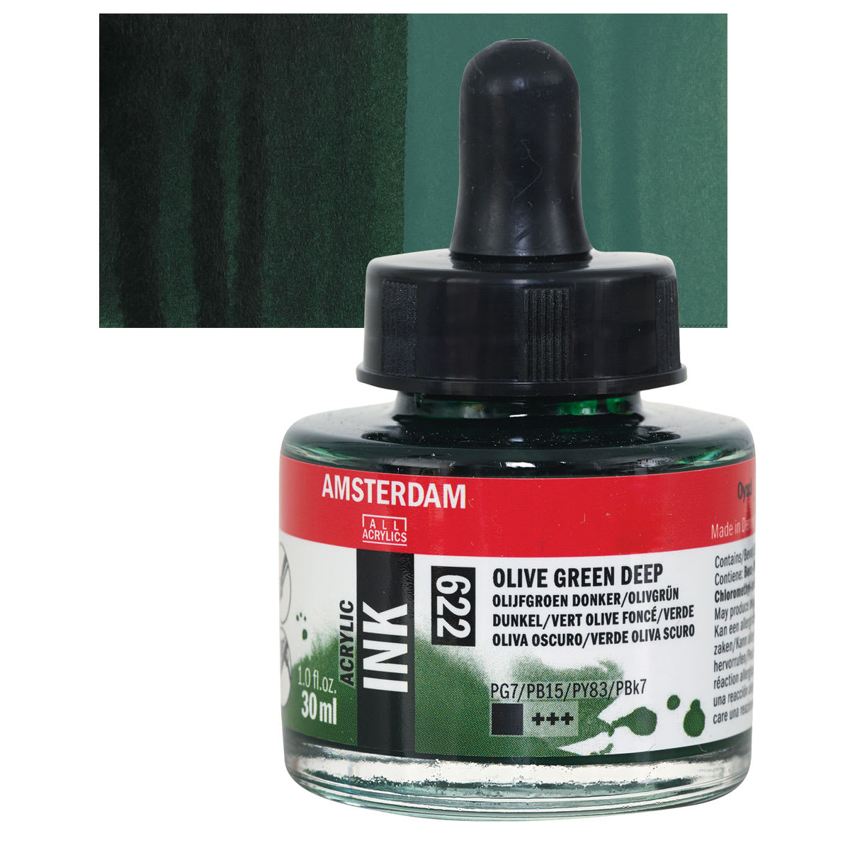 Amsterdam Acrylic Ink - Olive Green Deep, 30 ml
